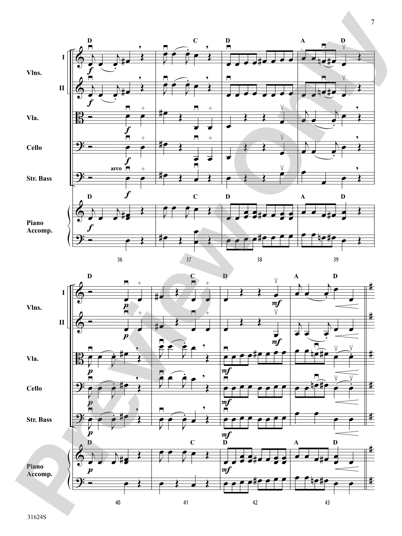 Fowl Fiddles: String Orchestra Conductor Score & Parts