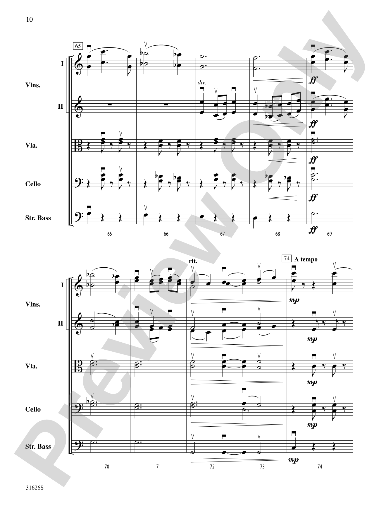 Variable Stars: String Orchestra Conductor Score & Parts