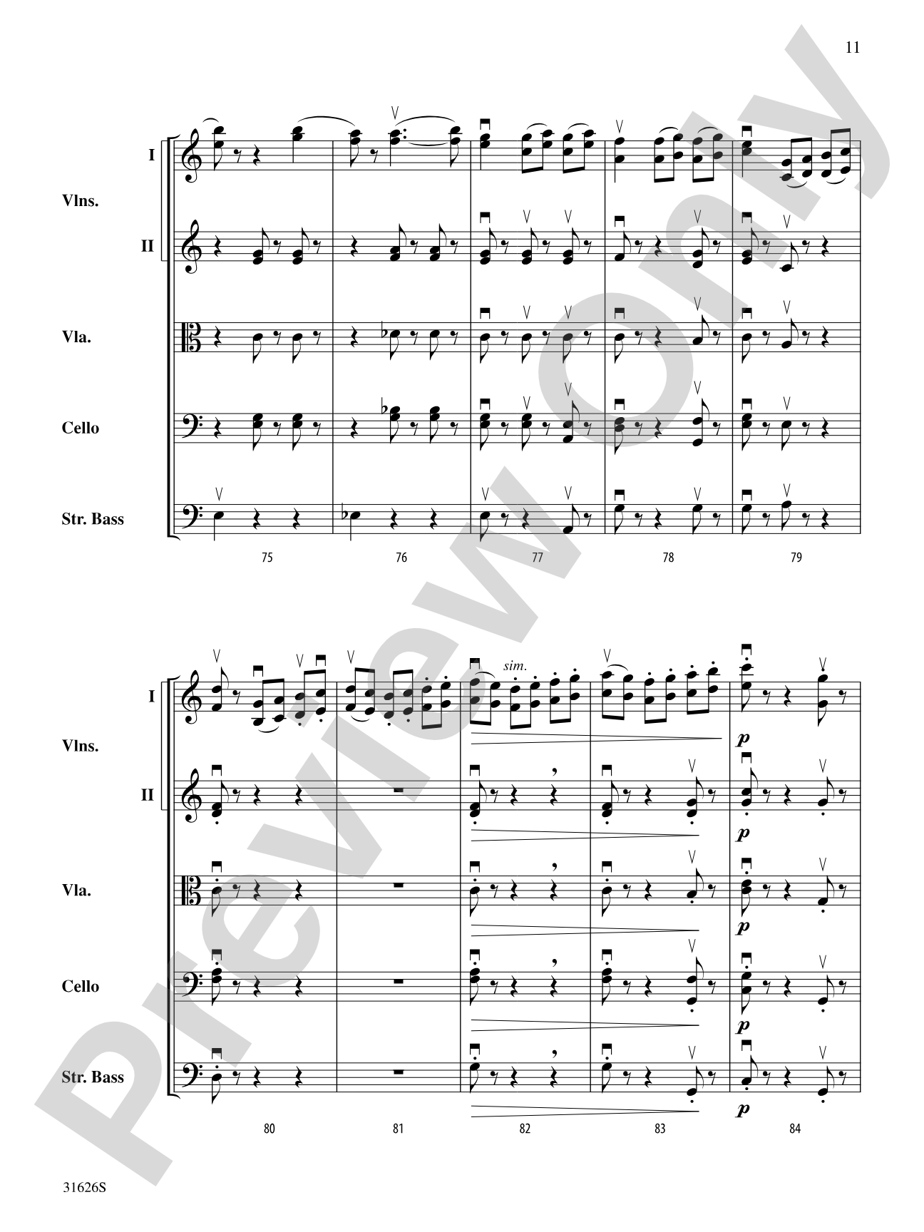 Variable Stars: String Orchestra Conductor Score & Parts