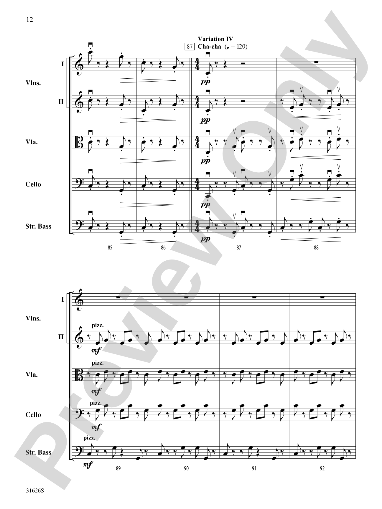 Variable Stars: String Orchestra Conductor Score & Parts