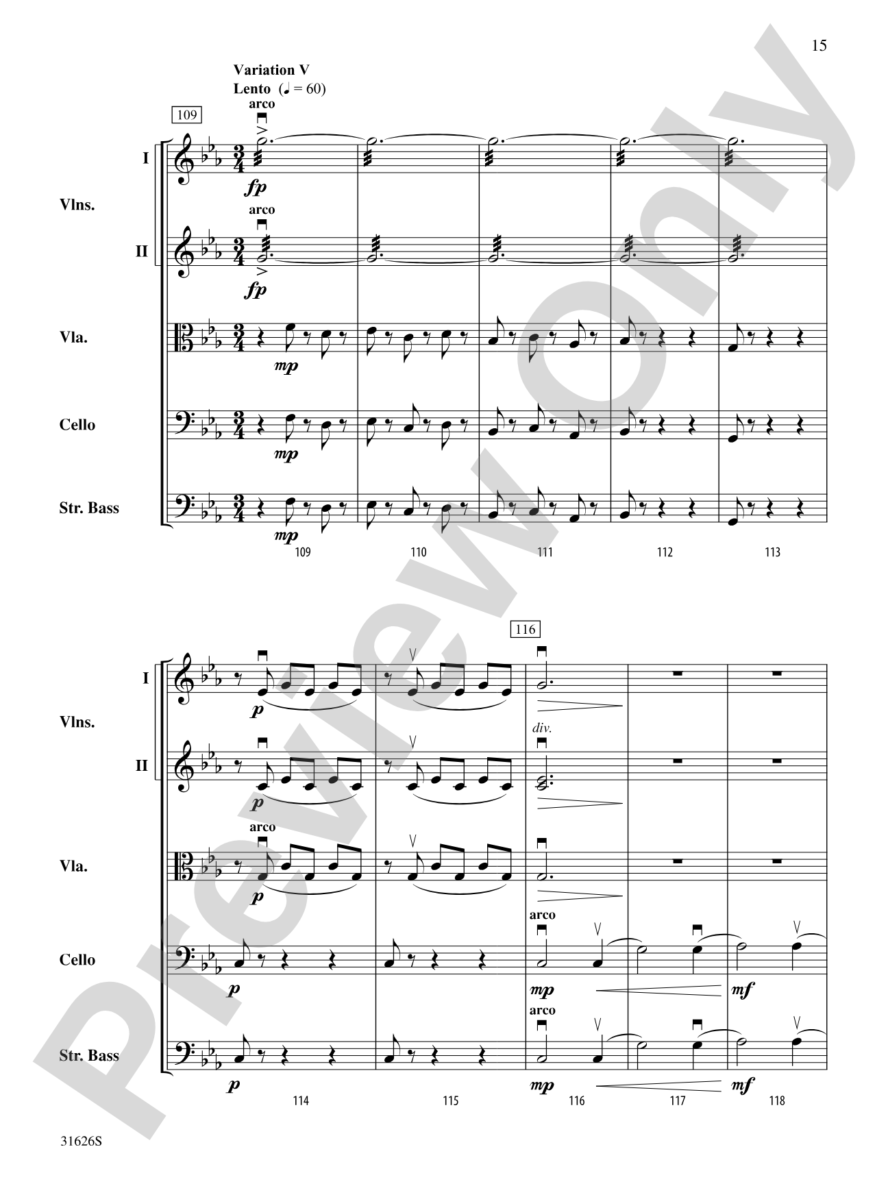 Variable Stars: String Orchestra Conductor Score & Parts