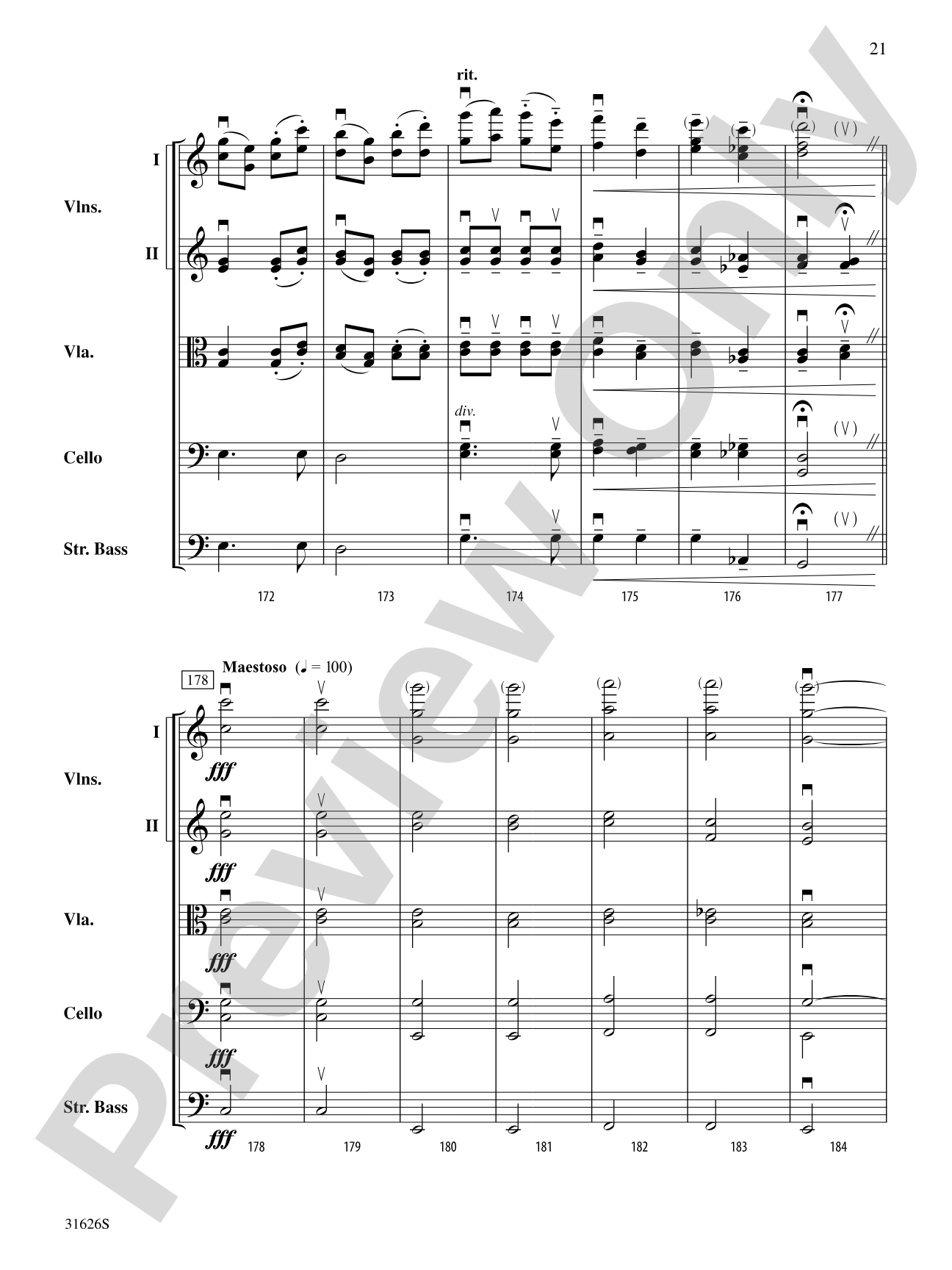 Variable Stars: String Orchestra Conductor Score & Parts