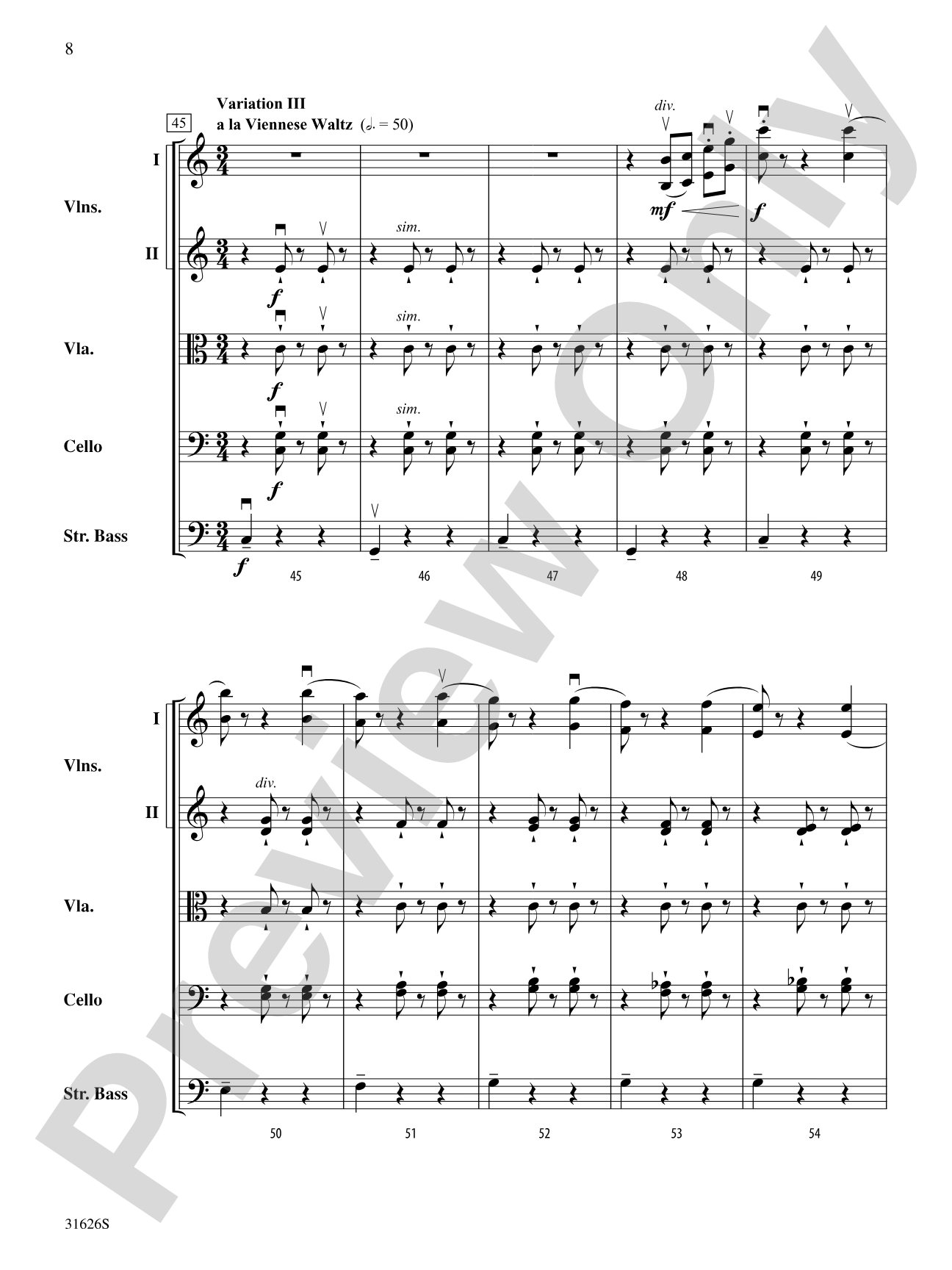 Variable Stars: String Orchestra Conductor Score & Parts