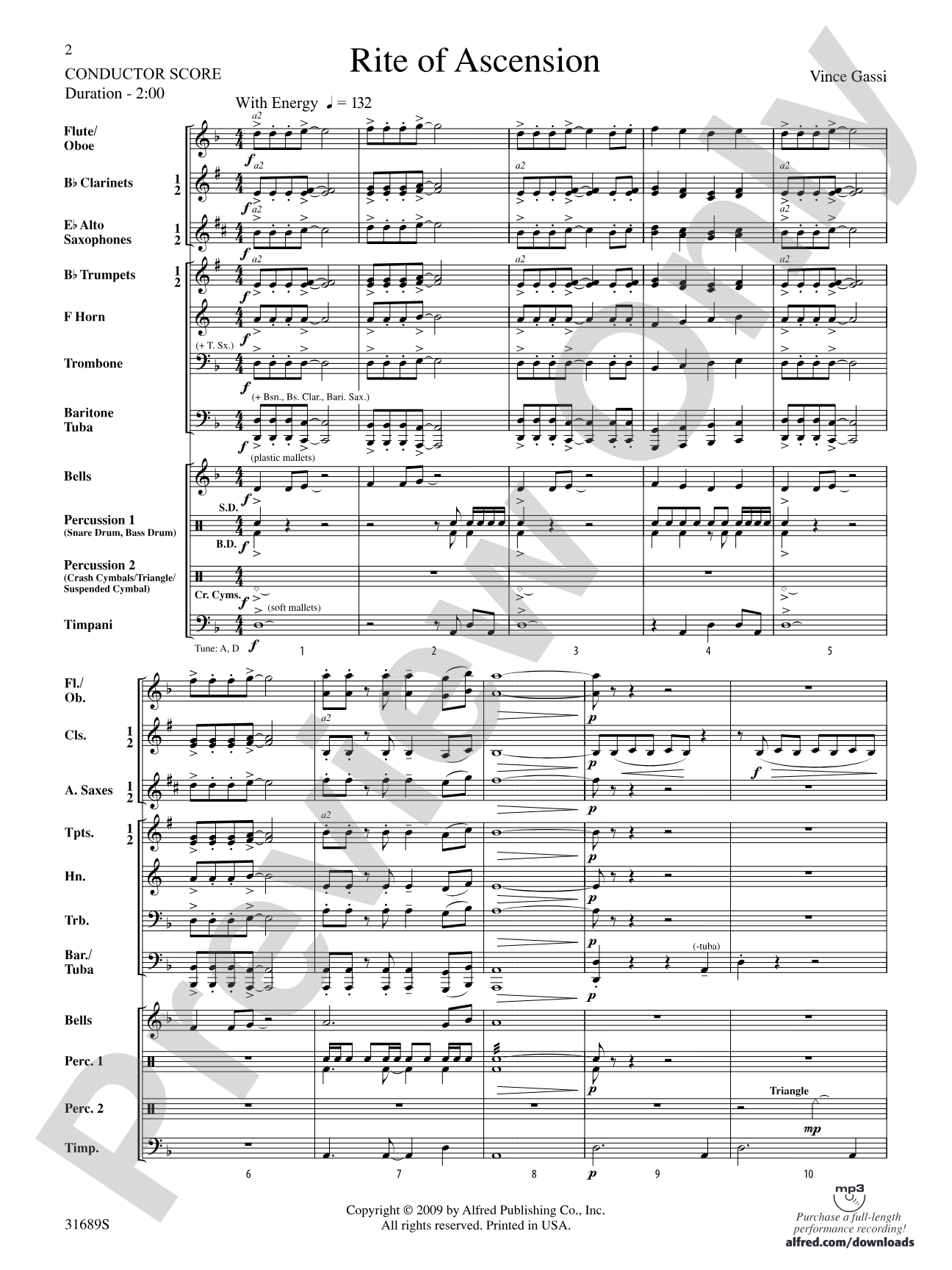 Rite of Ascension: Concert Band Conductor Score & Parts