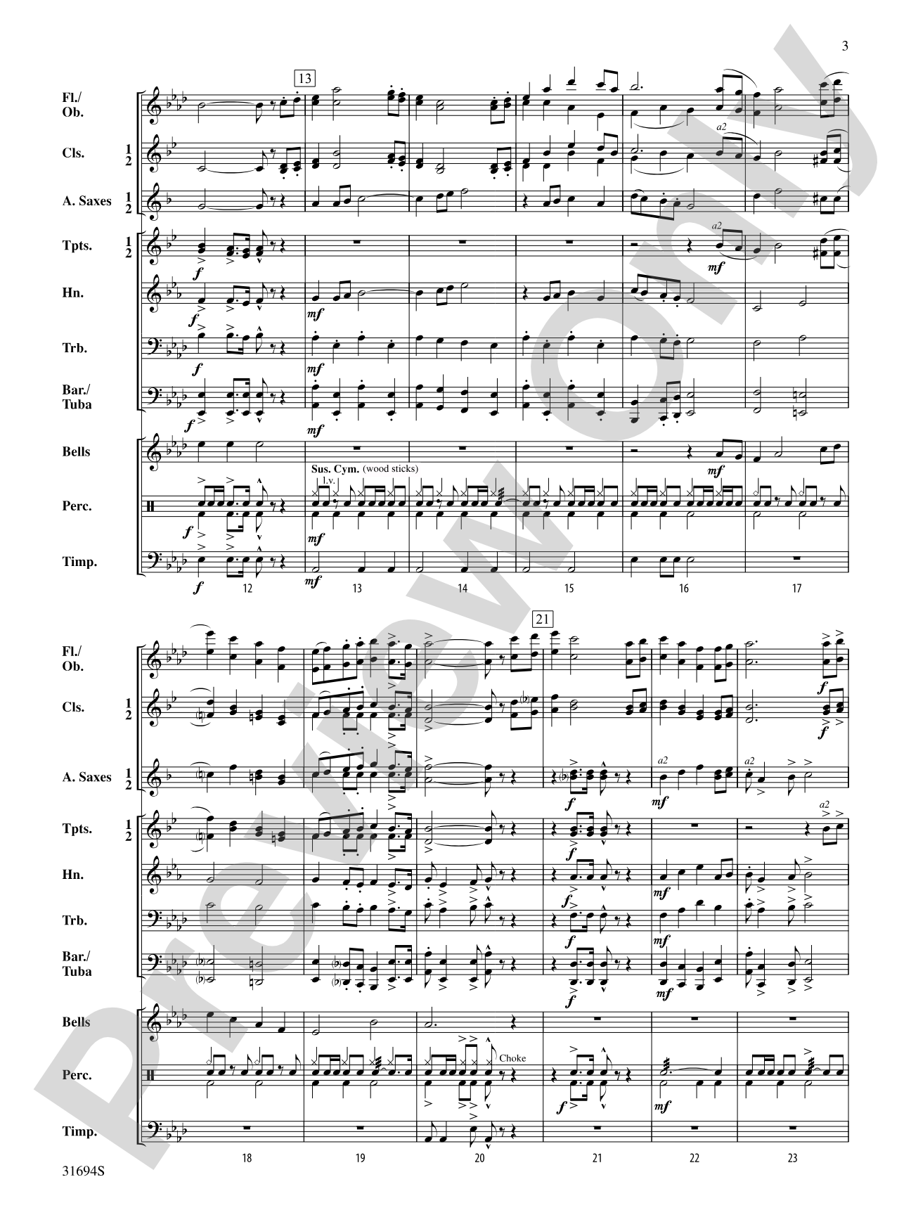 Sunridge March: Concert Band Conductor Score & Parts