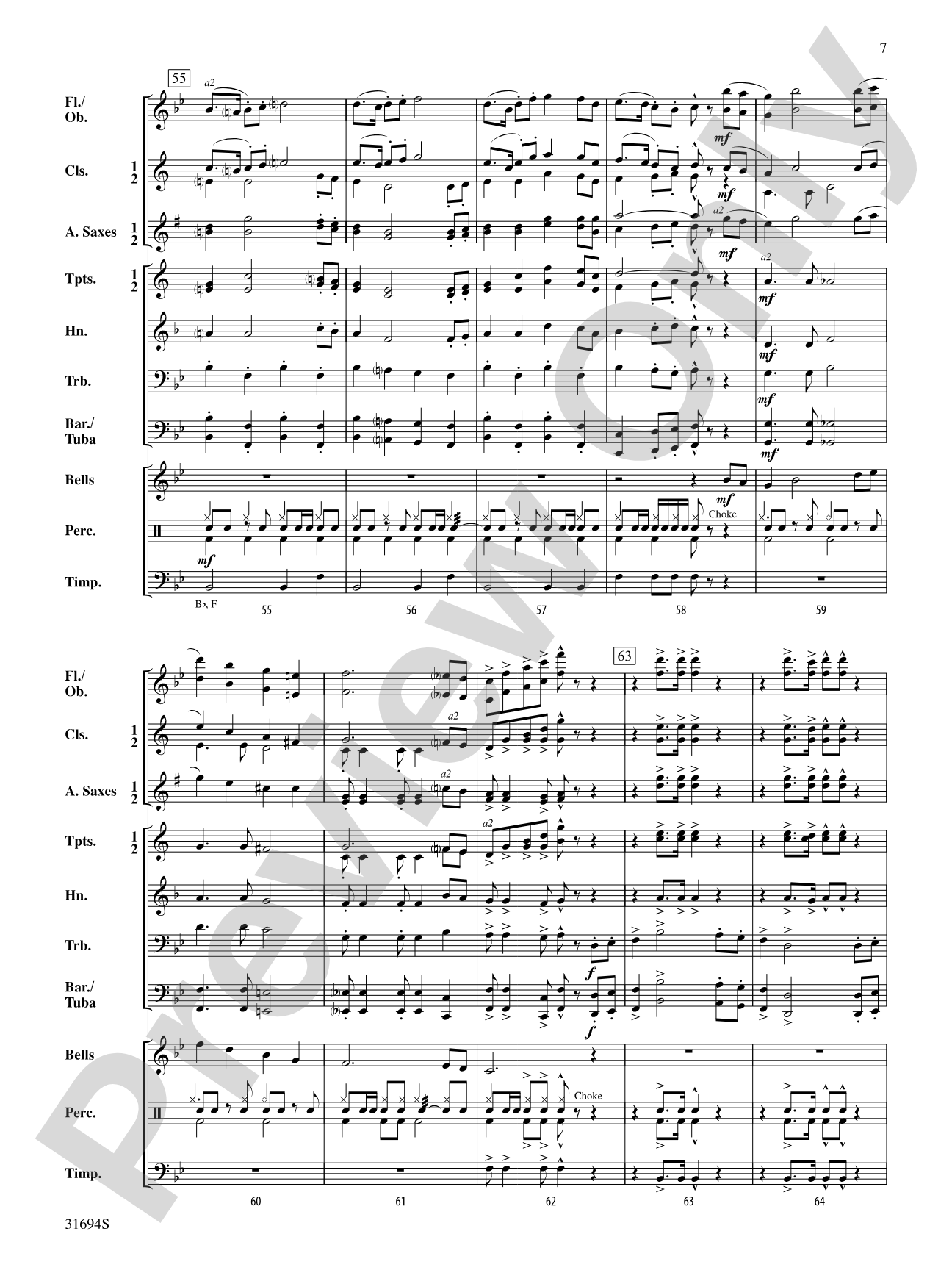 Sunridge March: Concert Band Conductor Score & Parts