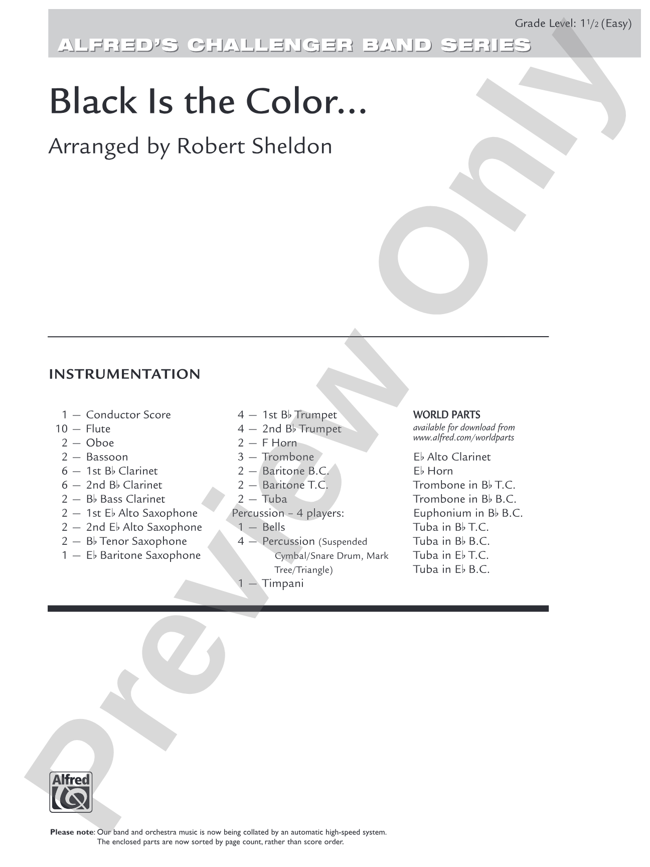 Black Is the Color...: Concert Band Conductor Score & Parts
