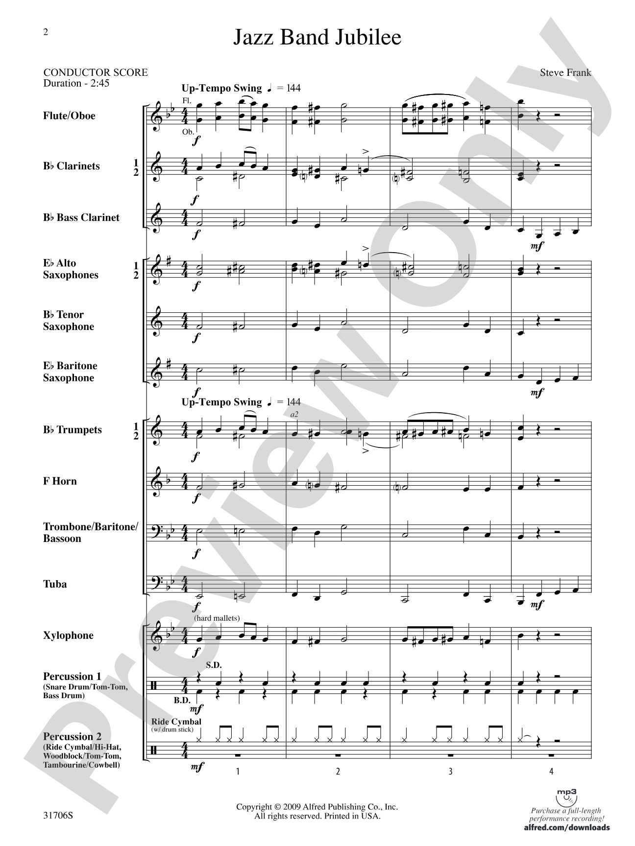 Jazz Band Jubilee: Concert Band Conductor Score & Parts