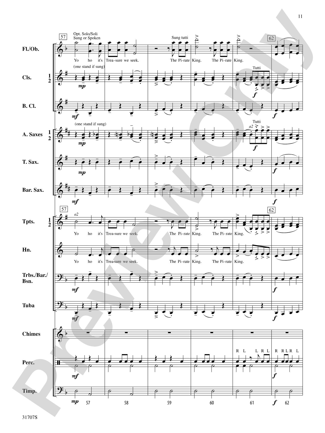 Treasure of the Pirate King: Concert Band Conductor Score & Parts