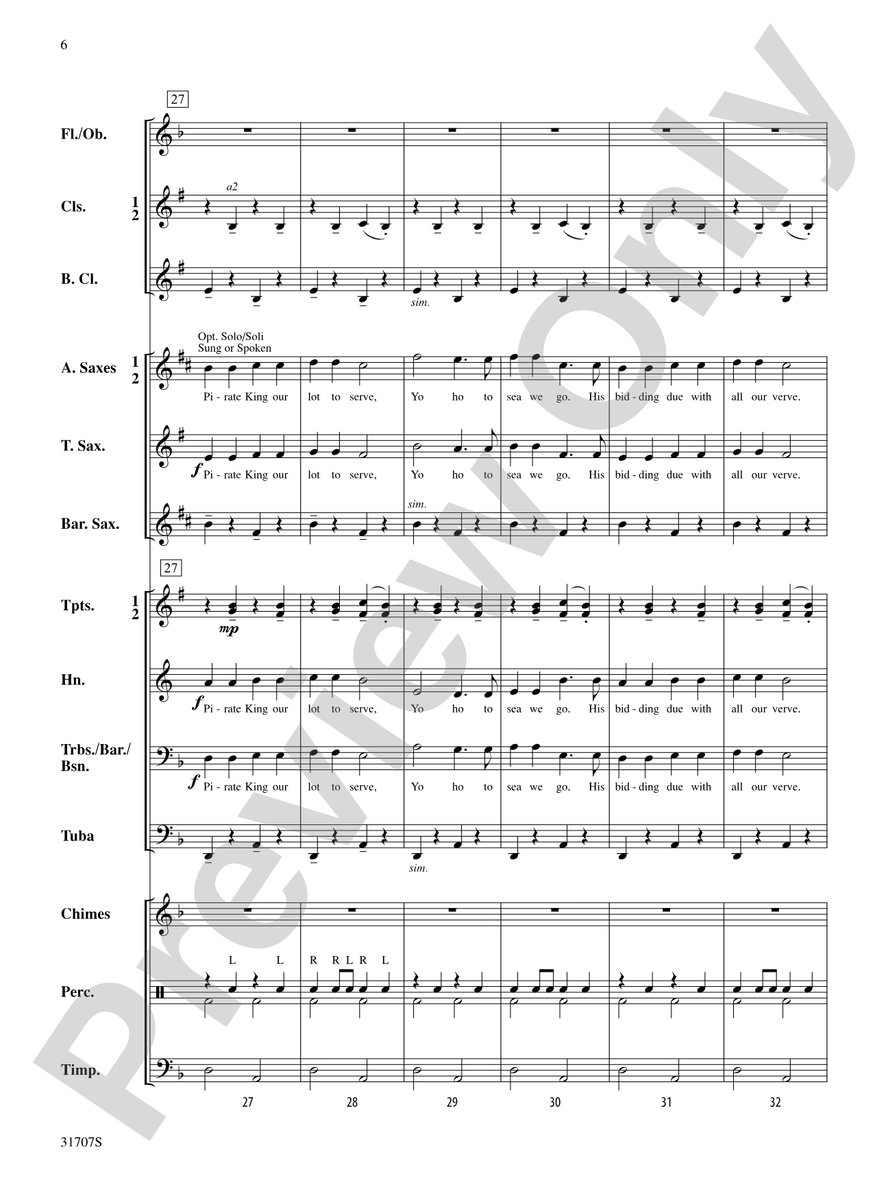 Treasure of the Pirate King: Concert Band Conductor Score & Parts