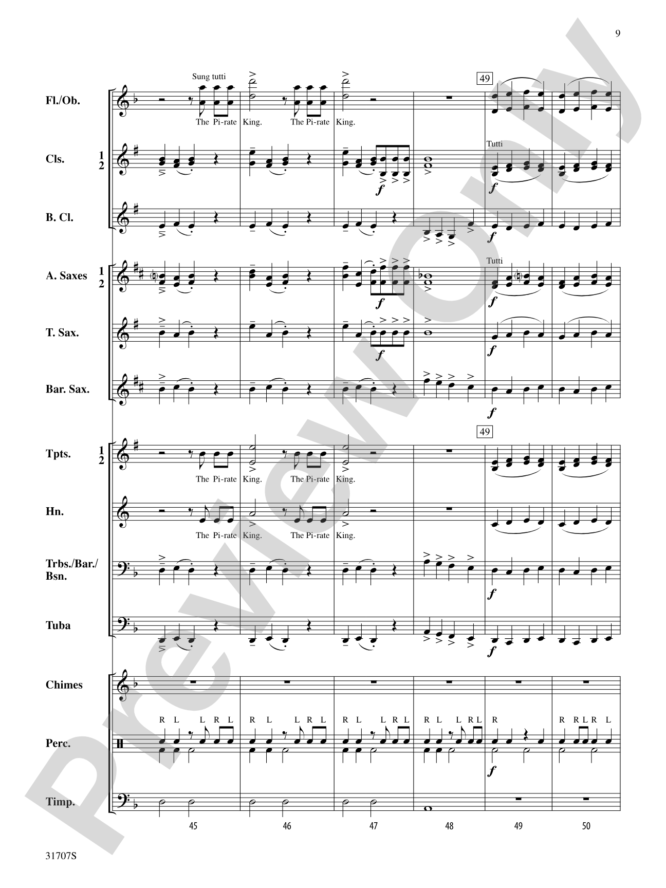 Treasure of the Pirate King: Concert Band Conductor Score & Parts