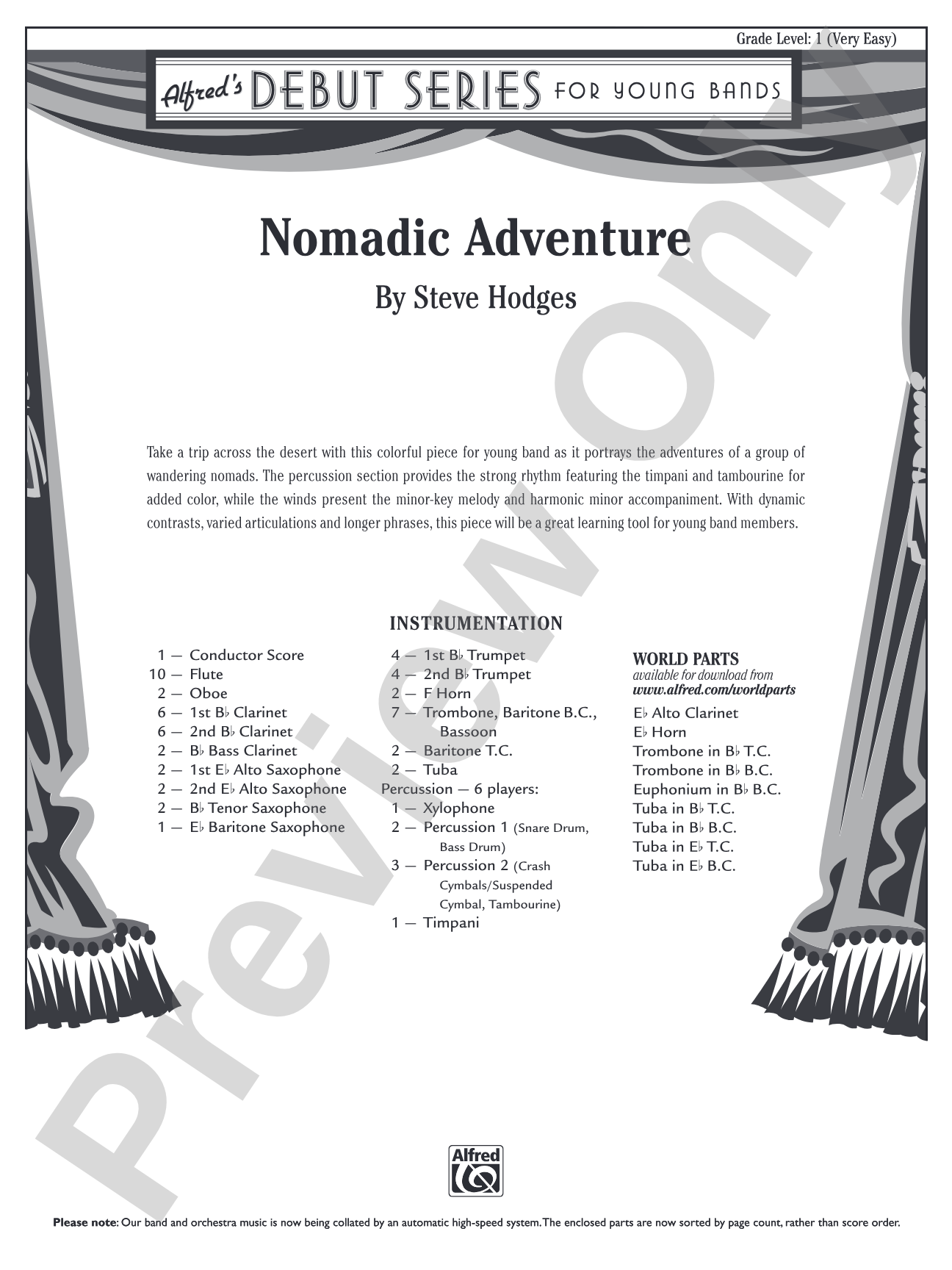 Nomadic Adventure: Concert Band Conductor Score & Parts