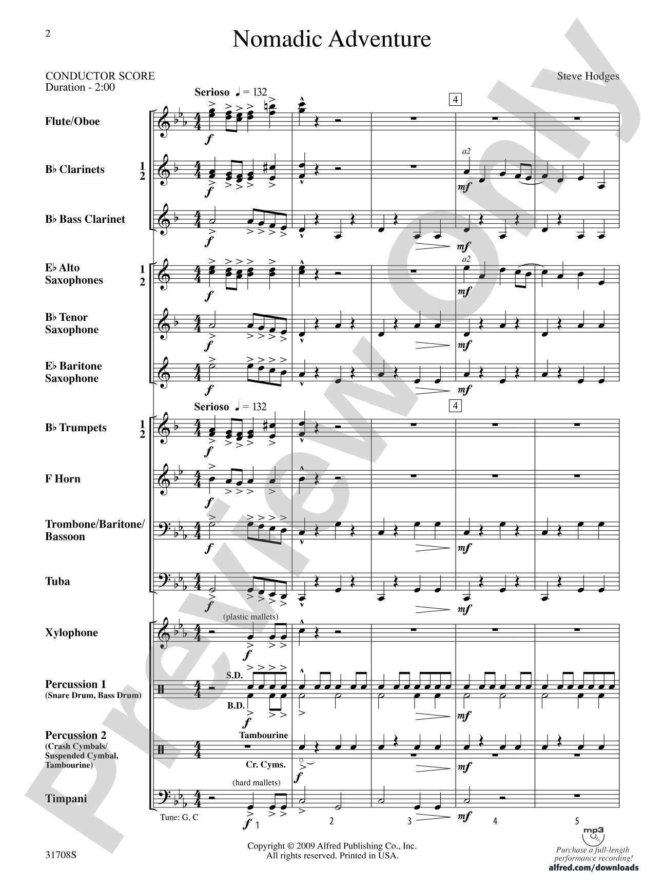 Nomadic Adventure: Concert Band Conductor Score & Parts