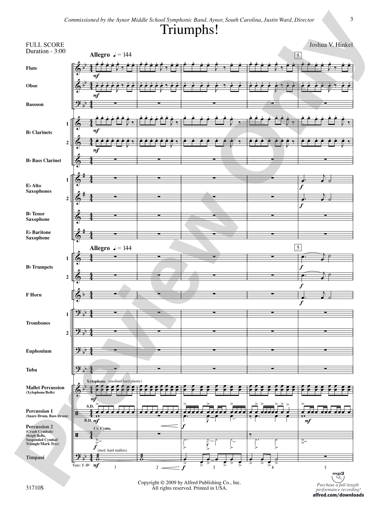 Triumphs!: Concert Band Conductor Score & Parts