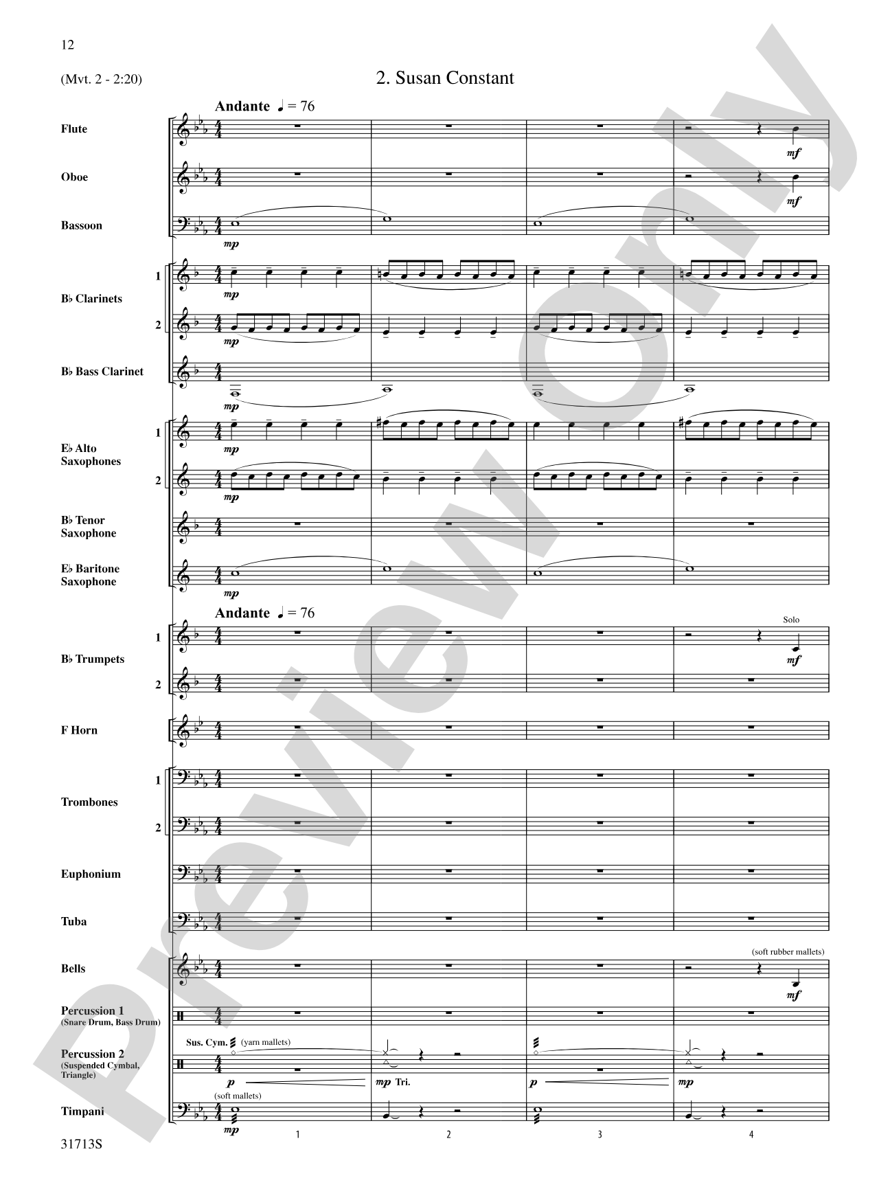 A Jamestown Trilogy: Concert Band Conductor Score & Parts