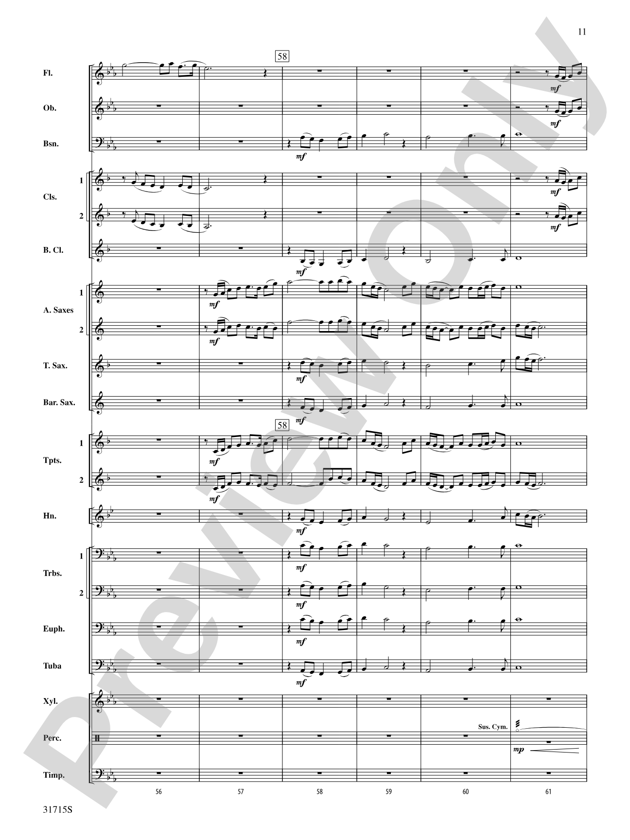 Early American Hymn Song: Concert Band Conductor Score & Parts