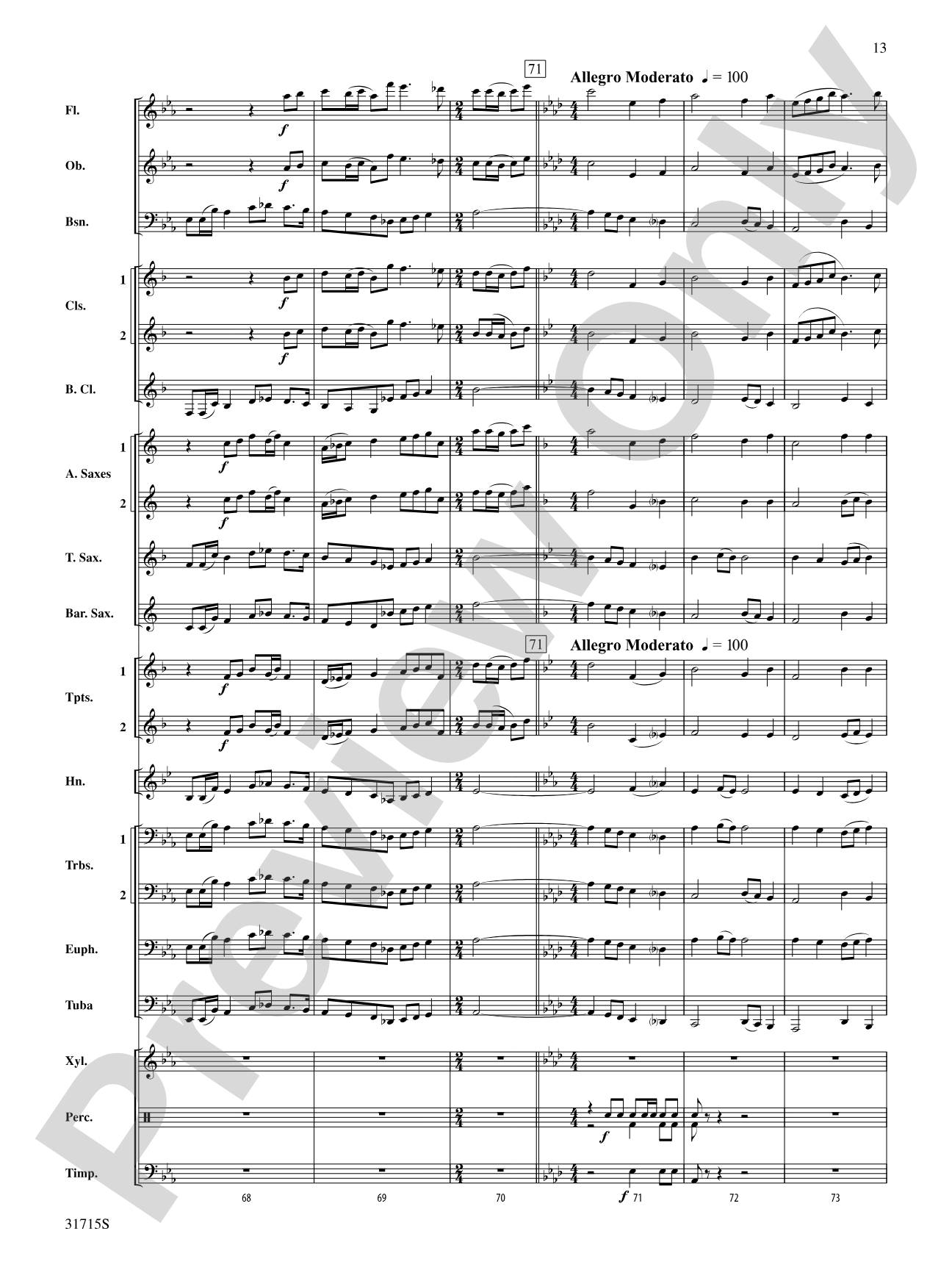 Early American Hymn Song: Concert Band Conductor Score & Parts