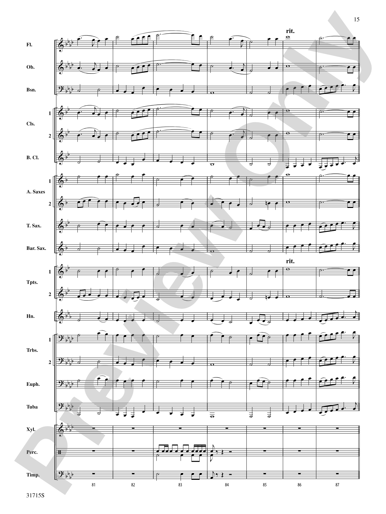 Early American Hymn Song: Concert Band Conductor Score & Parts