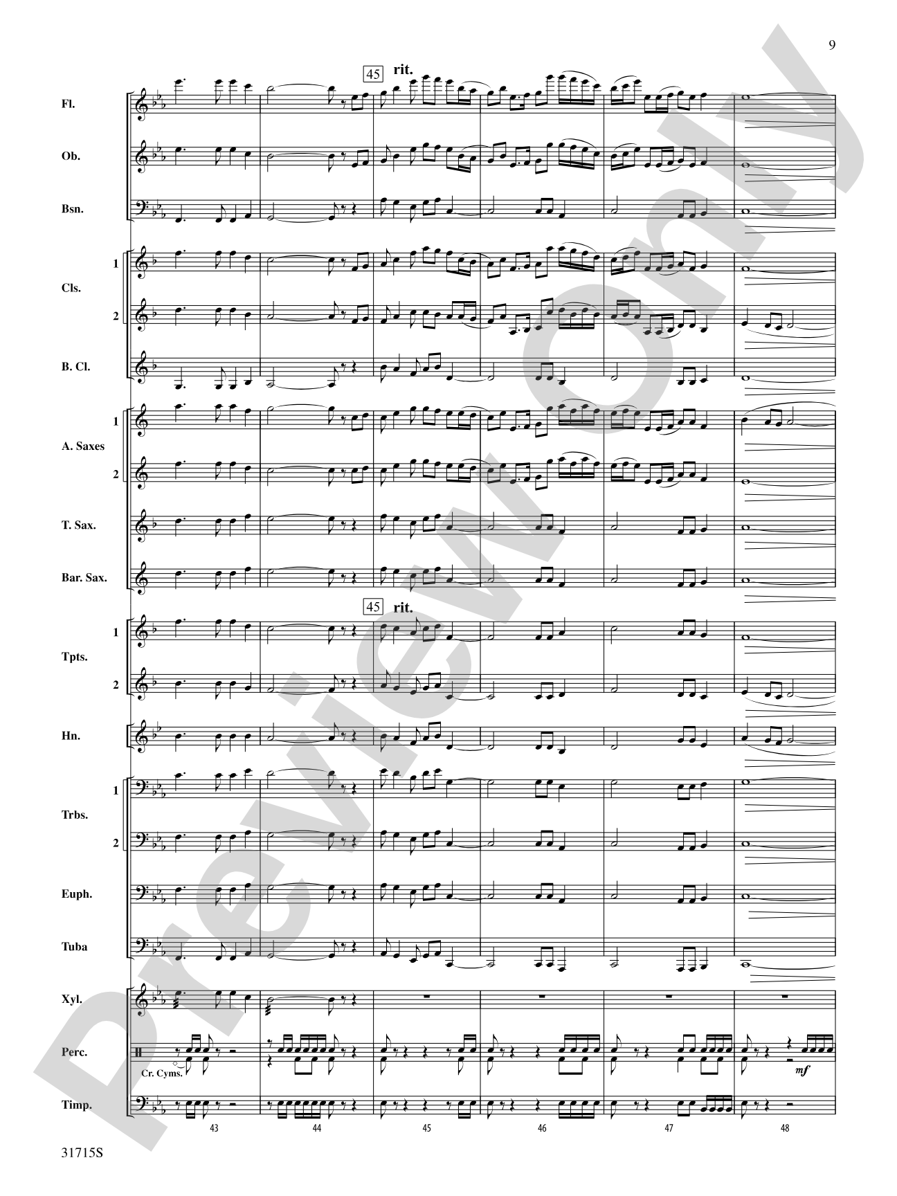 Early American Hymn Song: Concert Band Conductor Score & Parts