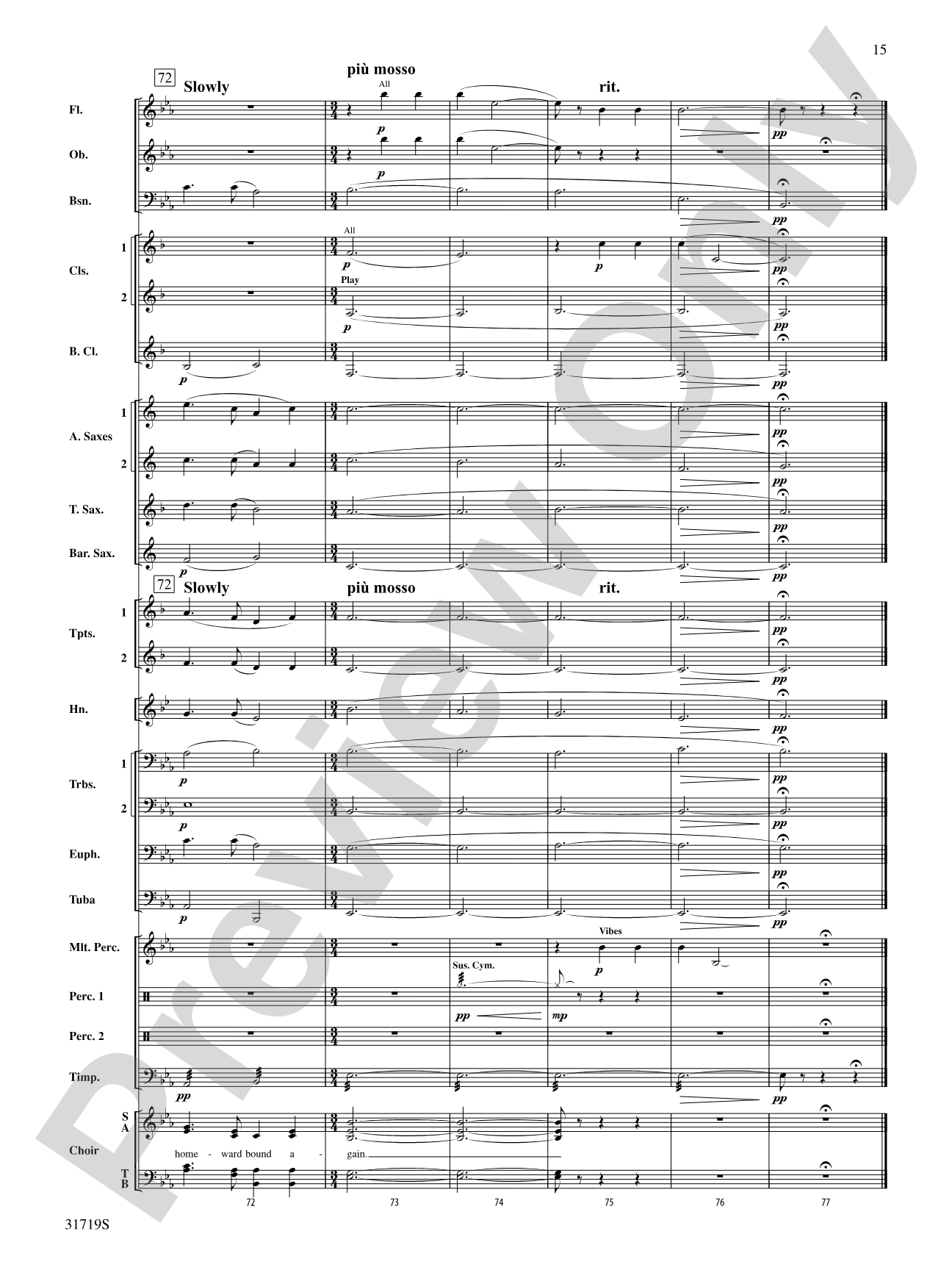 Homeward Bound: Concert Band Conductor Score & Parts