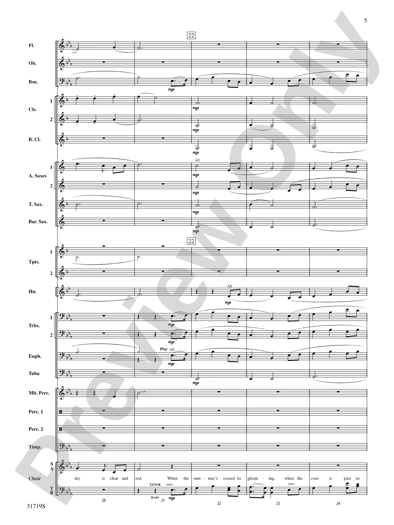 Homeward Bound: Concert Band Conductor Score & Parts