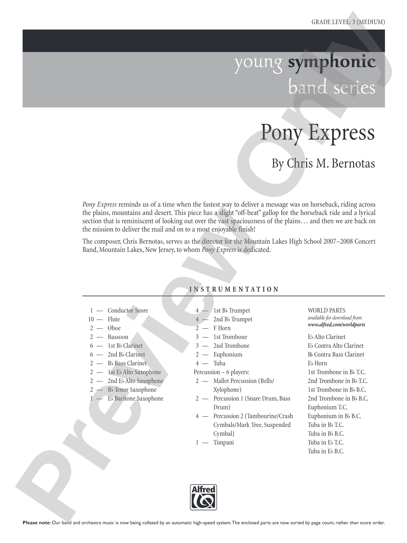Pony Express: Concert Band Conductor Score & Parts