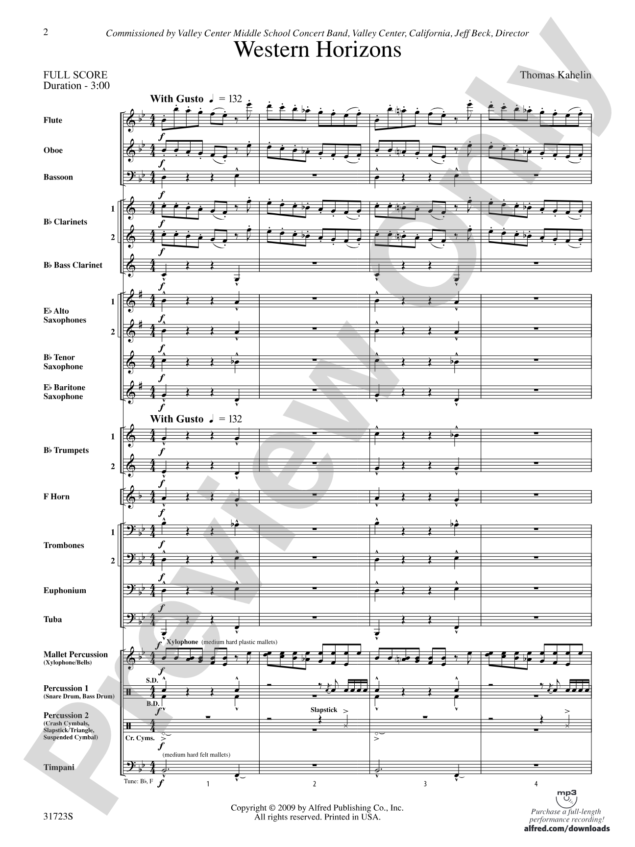 Western Horizons: Concert Band Conductor Score & Parts
