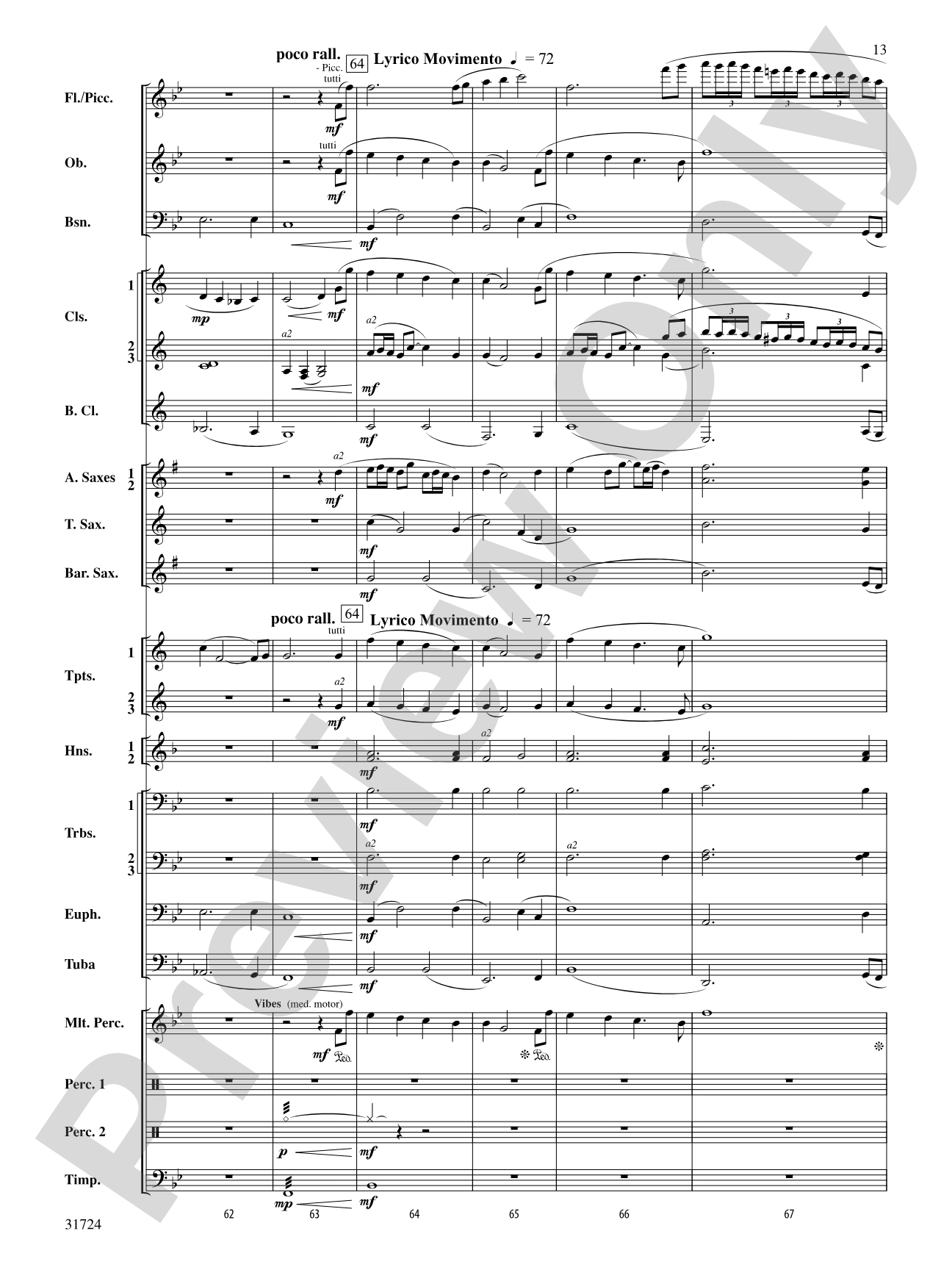 Choreography: Concert Band Conductor Score & Parts