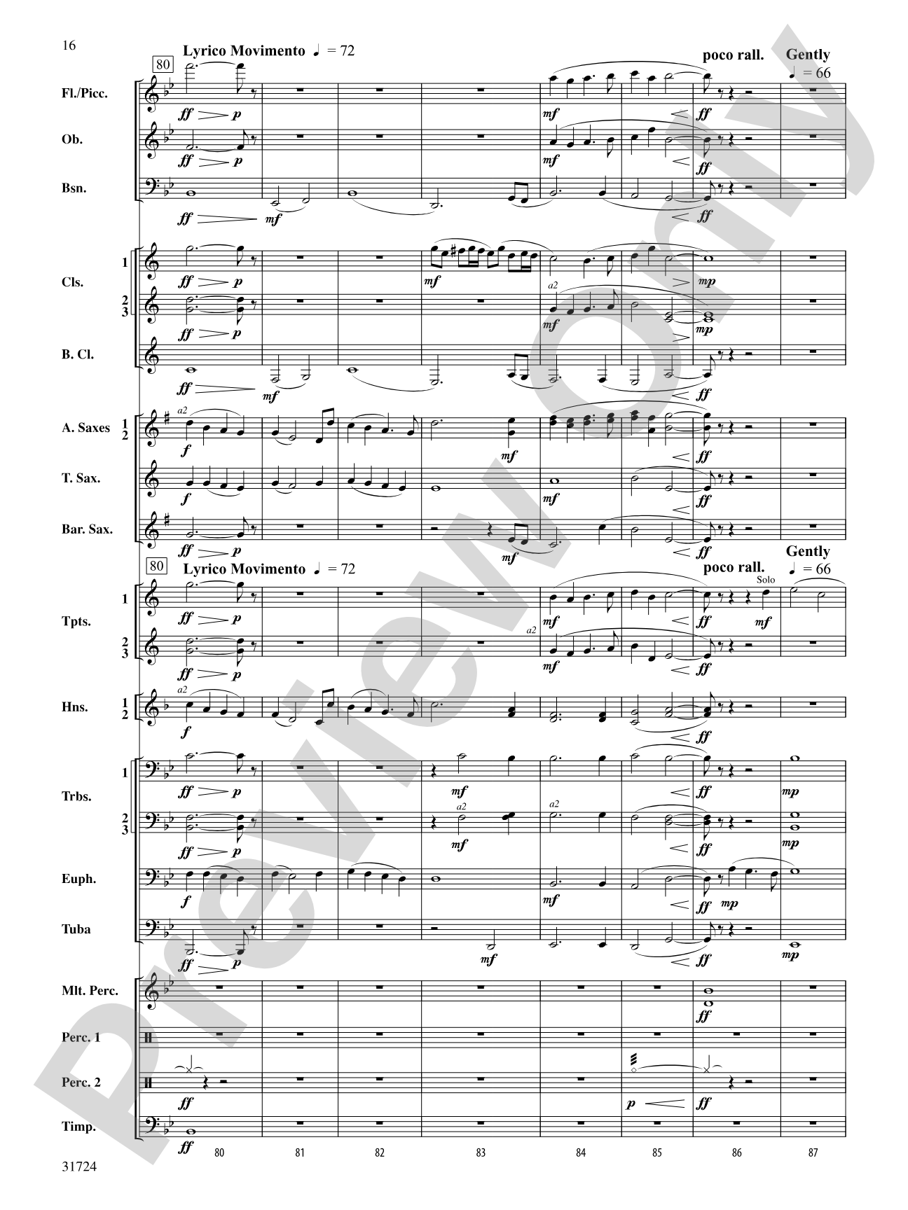 Choreography: Concert Band Conductor Score & Parts