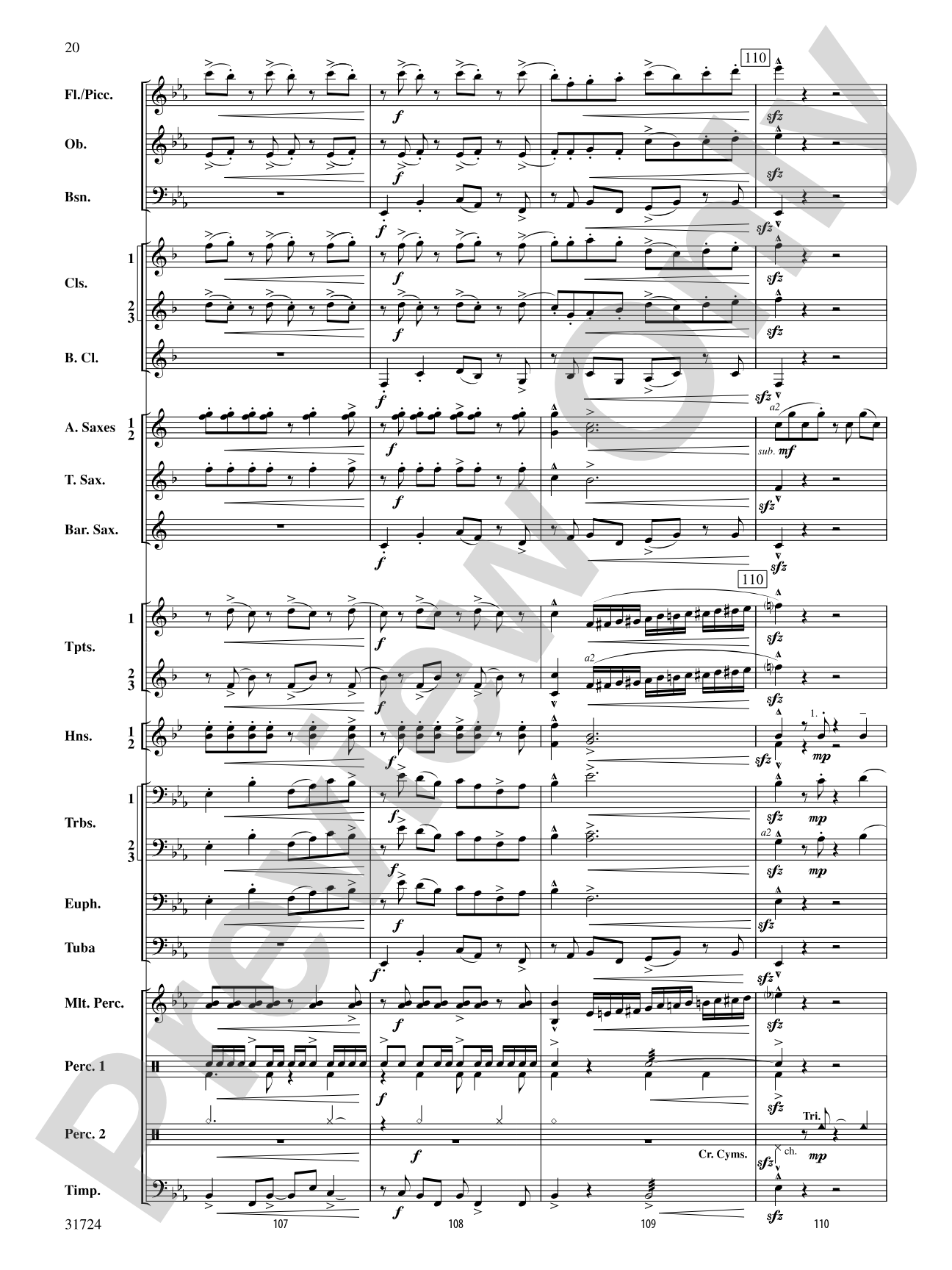 Choreography: Concert Band Conductor Score & Parts