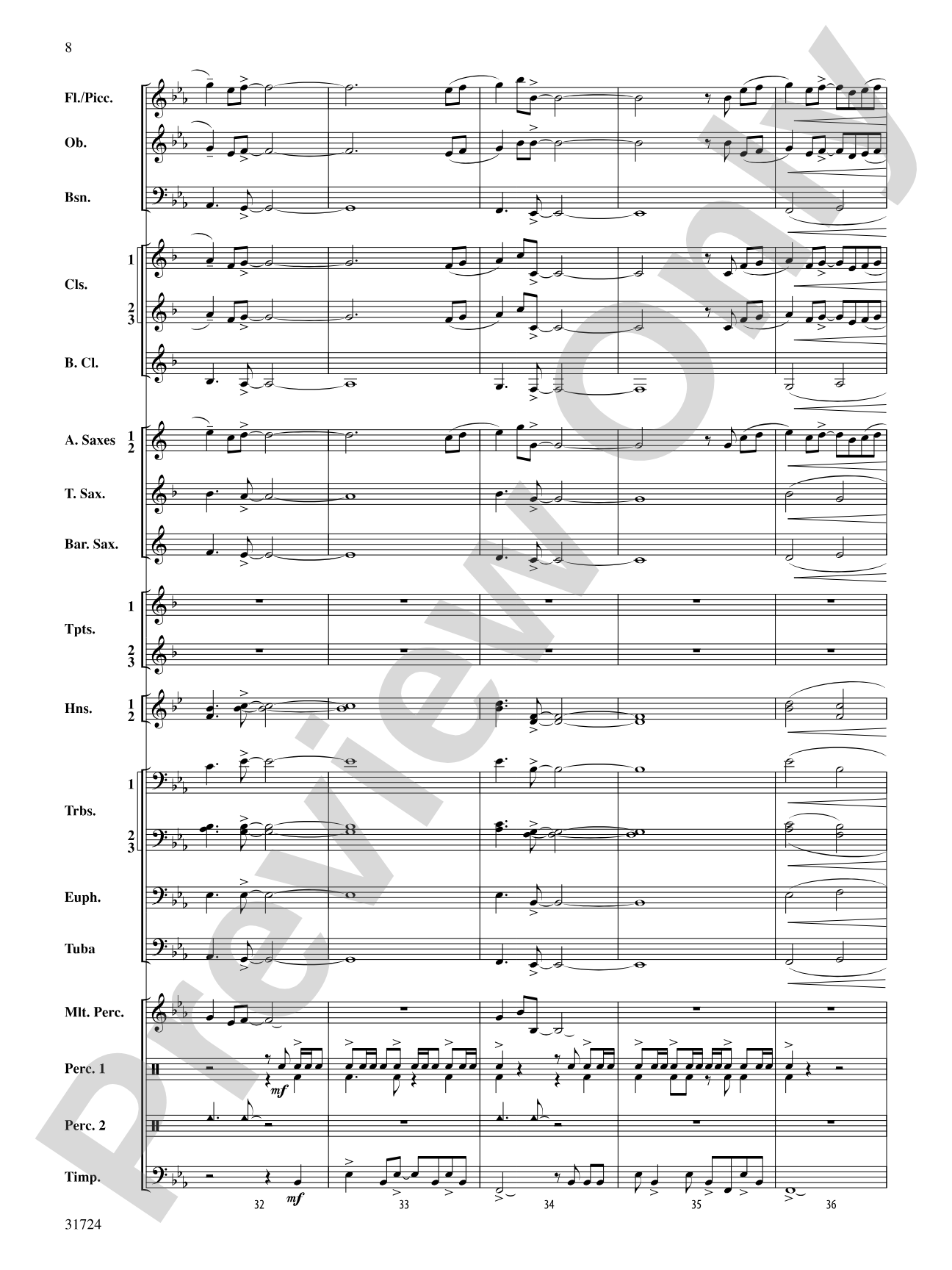 Choreography: Concert Band Conductor Score & Parts