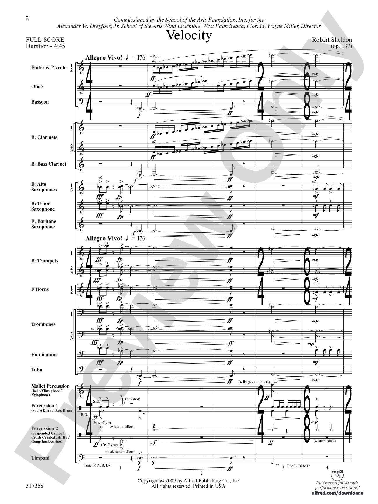 Velocity: Concert Band Conductor Score & Parts