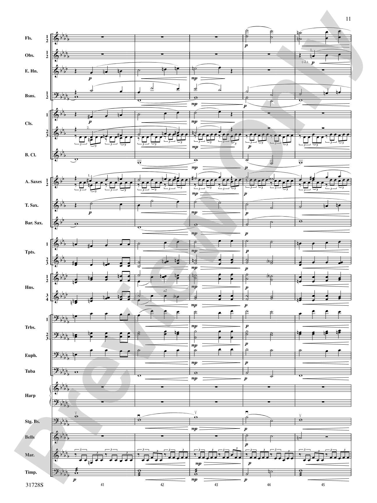 Cantique de Jean Racine: Concert Band Conductor Score & Parts