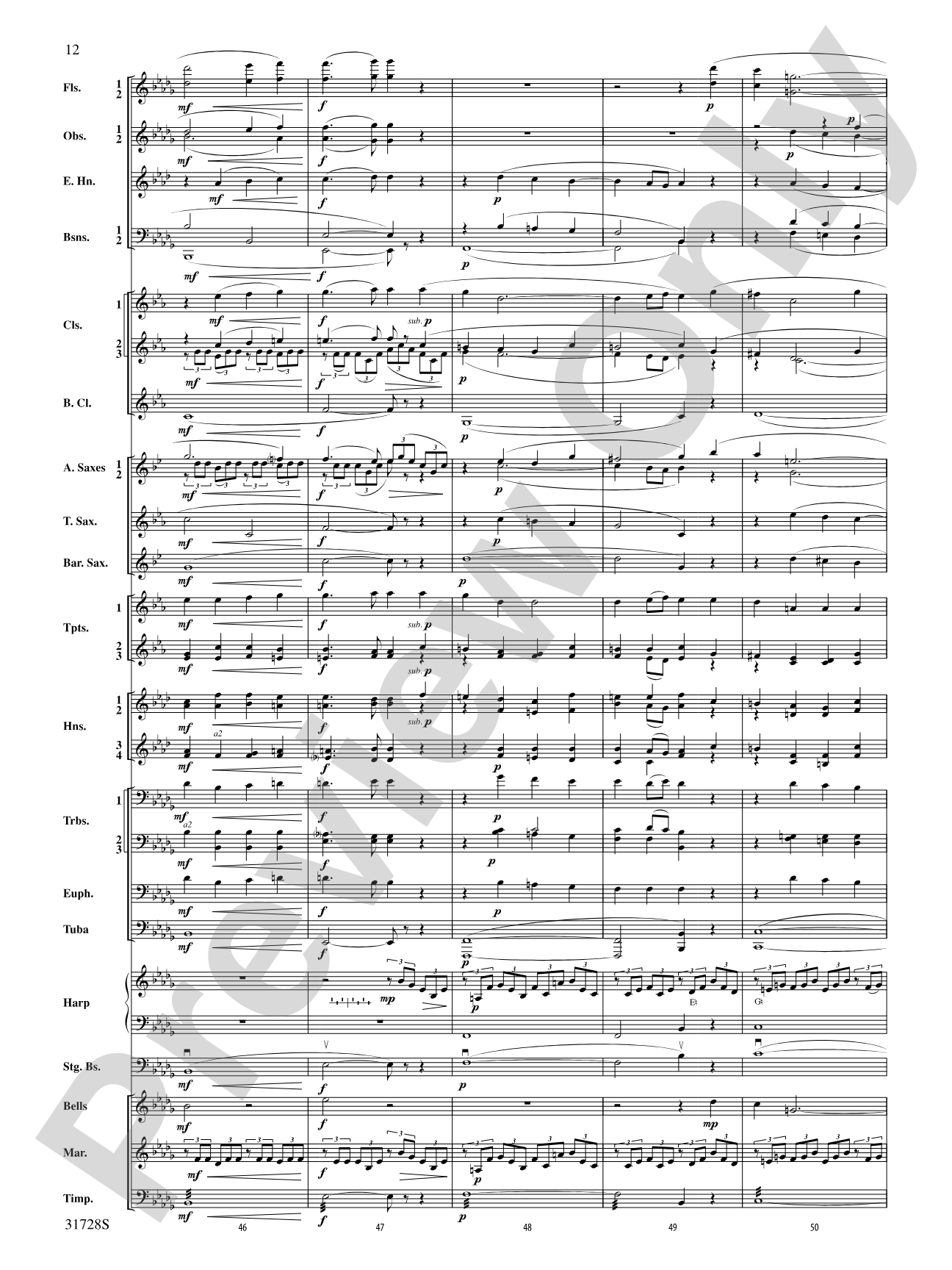 Cantique de Jean Racine: Concert Band Conductor Score & Parts