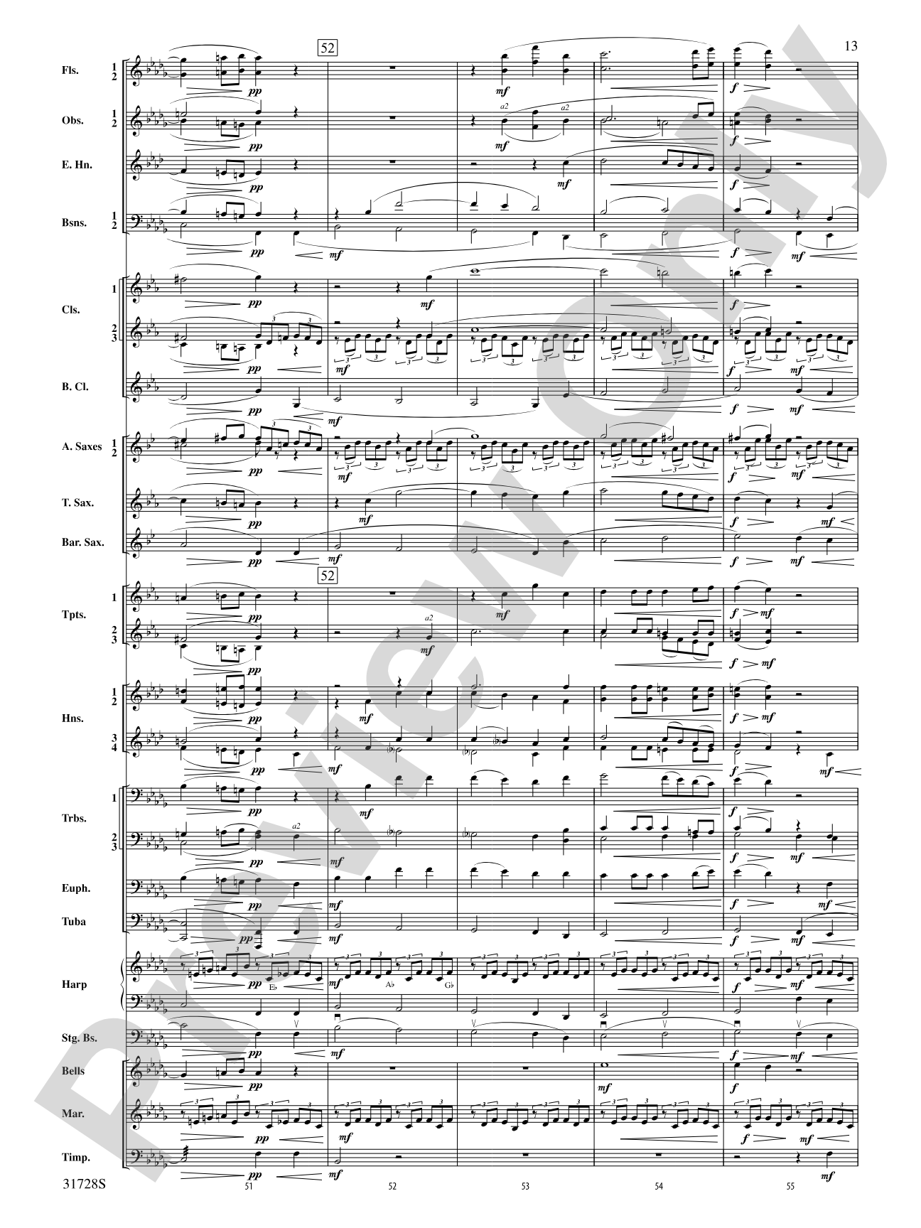 Cantique de Jean Racine: Concert Band Conductor Score & Parts
