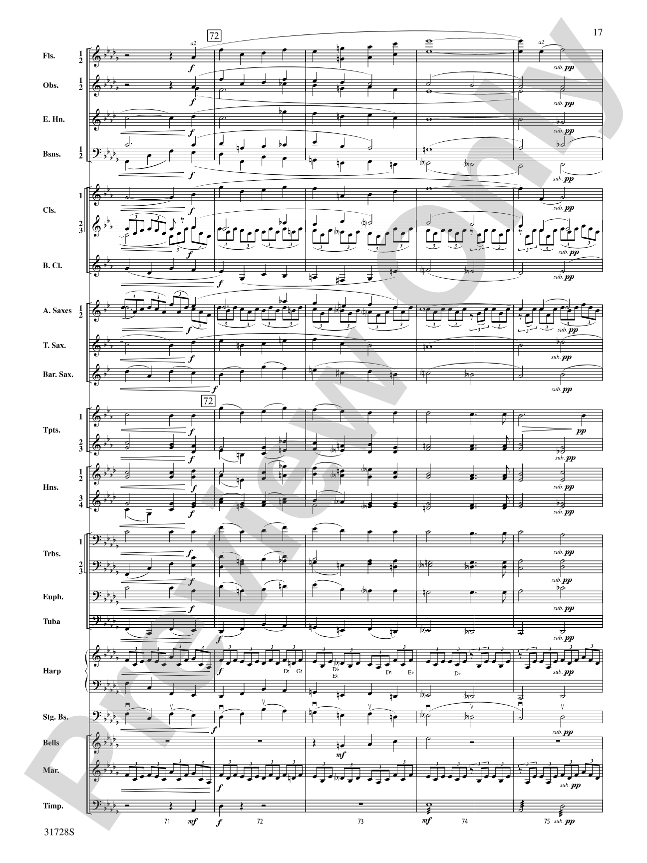 Cantique de Jean Racine: Concert Band Conductor Score & Parts