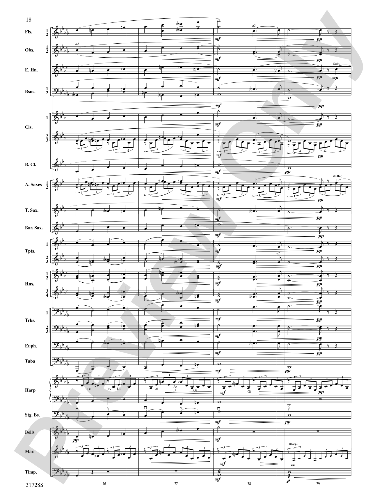 Cantique de Jean Racine: Concert Band Conductor Score & Parts