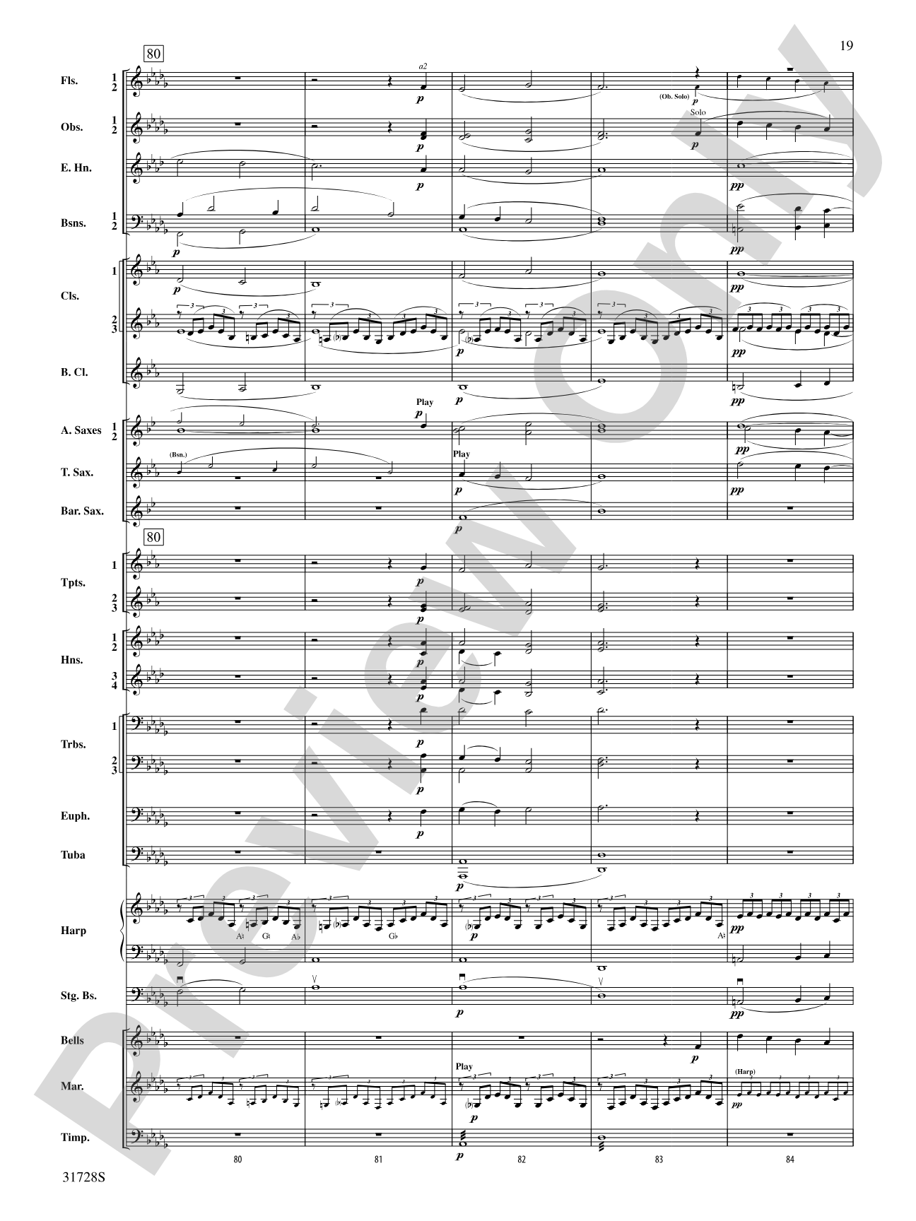 Cantique de Jean Racine: Concert Band Conductor Score & Parts