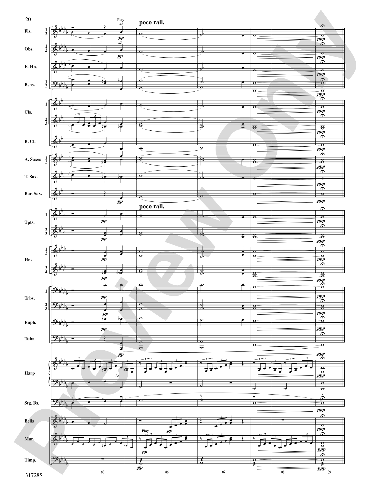 Cantique de Jean Racine: Concert Band Conductor Score & Parts