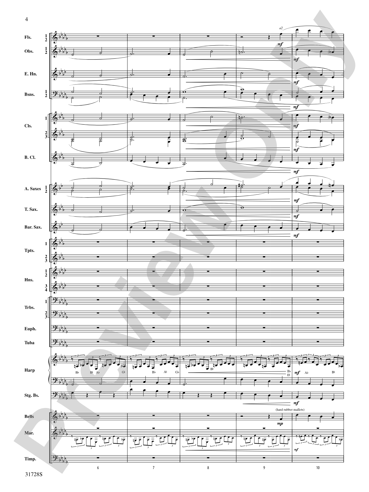 Cantique de Jean Racine: Concert Band Conductor Score & Parts