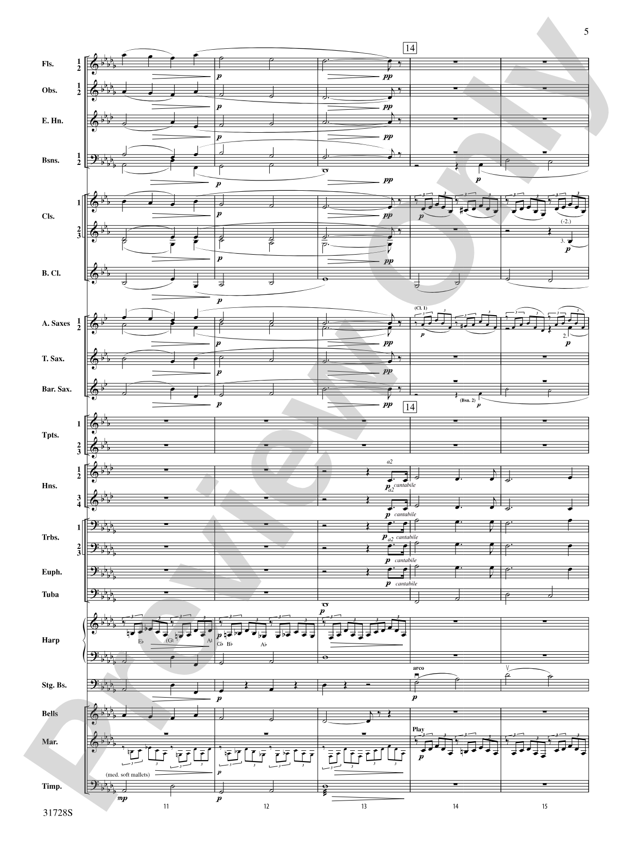 Cantique de Jean Racine: Concert Band Conductor Score & Parts
