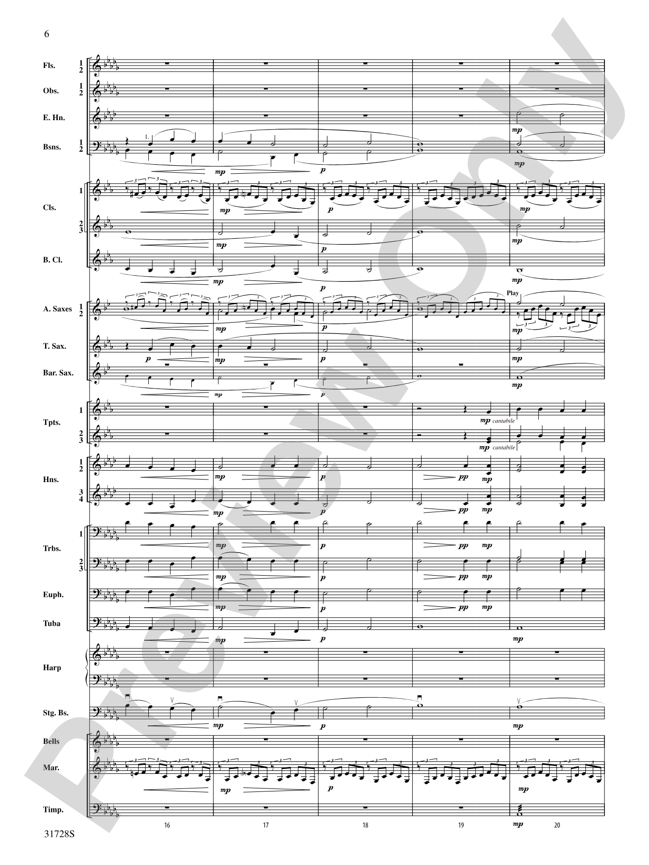 Cantique de Jean Racine: Concert Band Conductor Score & Parts