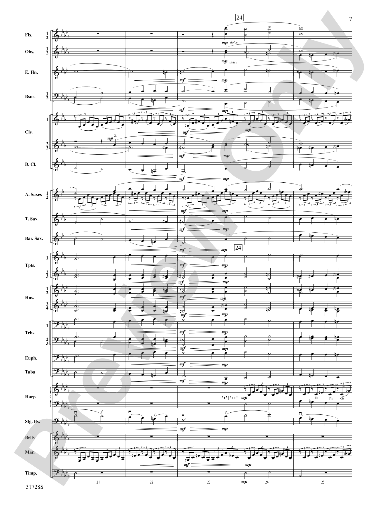 Cantique de Jean Racine: Concert Band Conductor Score & Parts