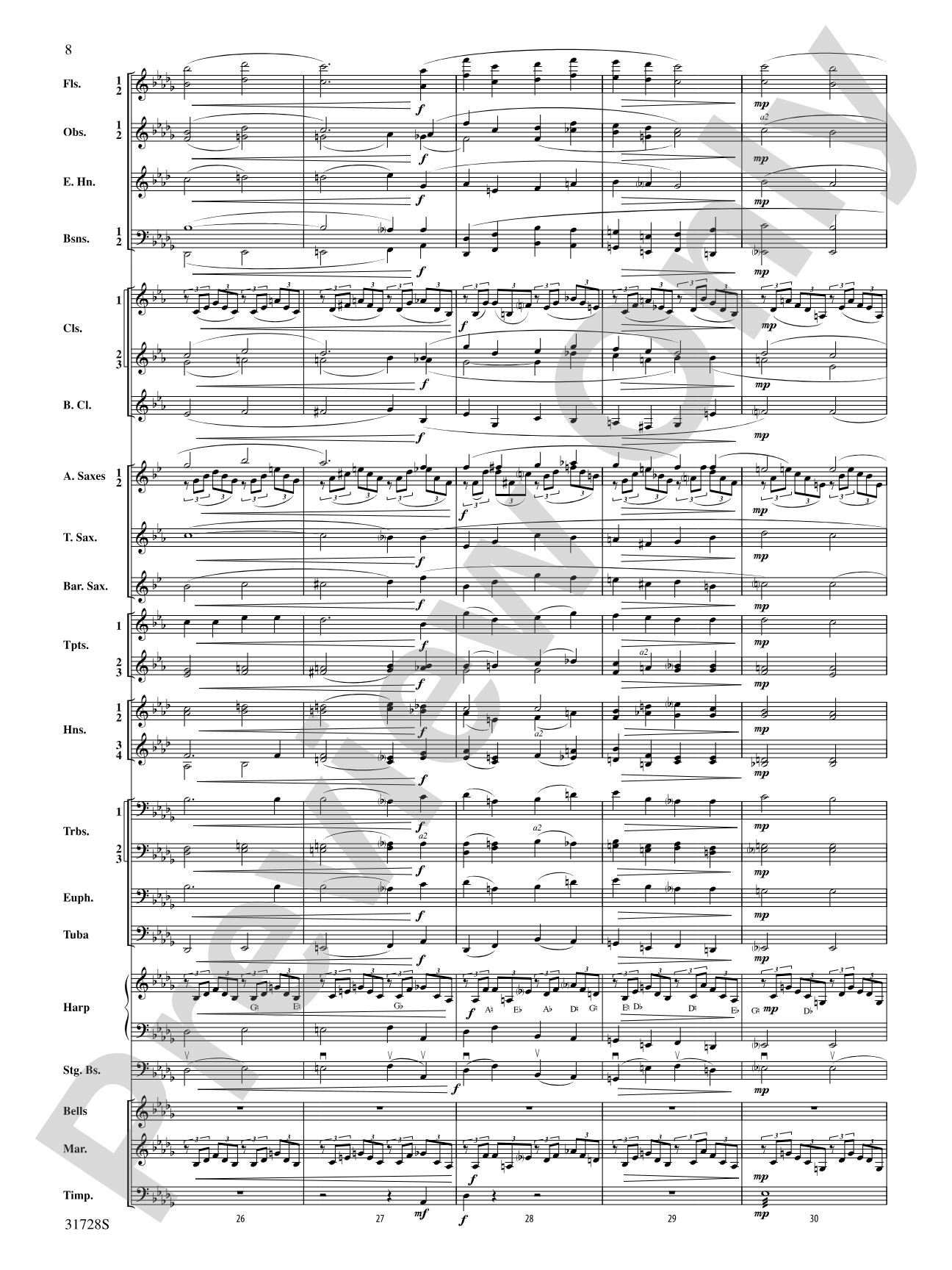 Cantique de Jean Racine: Concert Band Conductor Score & Parts
