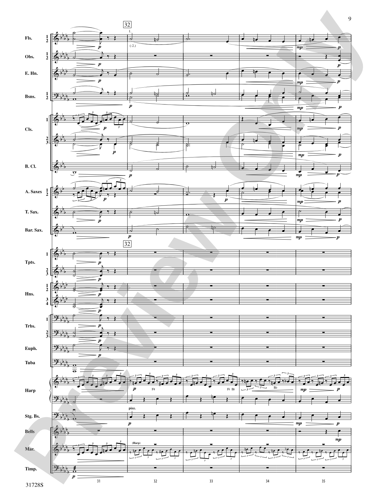 Cantique de Jean Racine: Concert Band Conductor Score & Parts