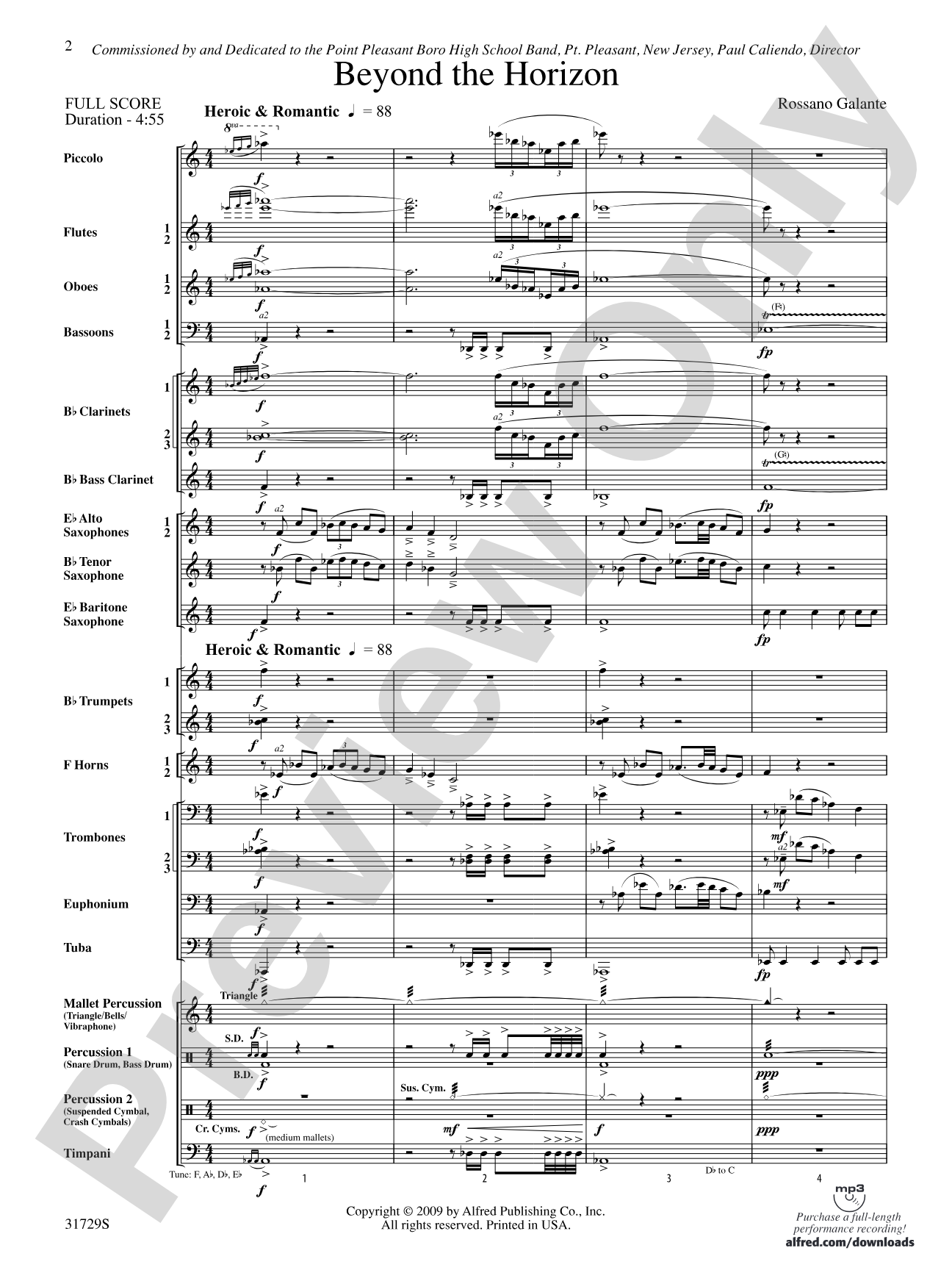 Beyond the Horizon: Concert Band Conductor Score & Parts