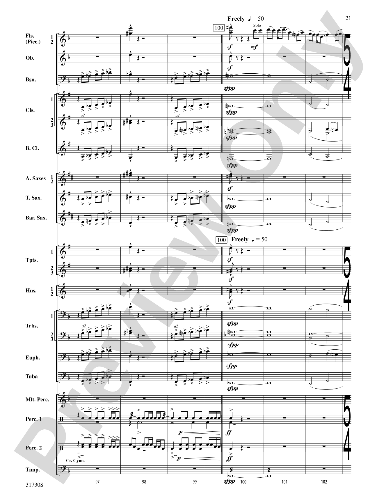 They Shall Run and Be Free: Concert Band Conductor Score & Parts
