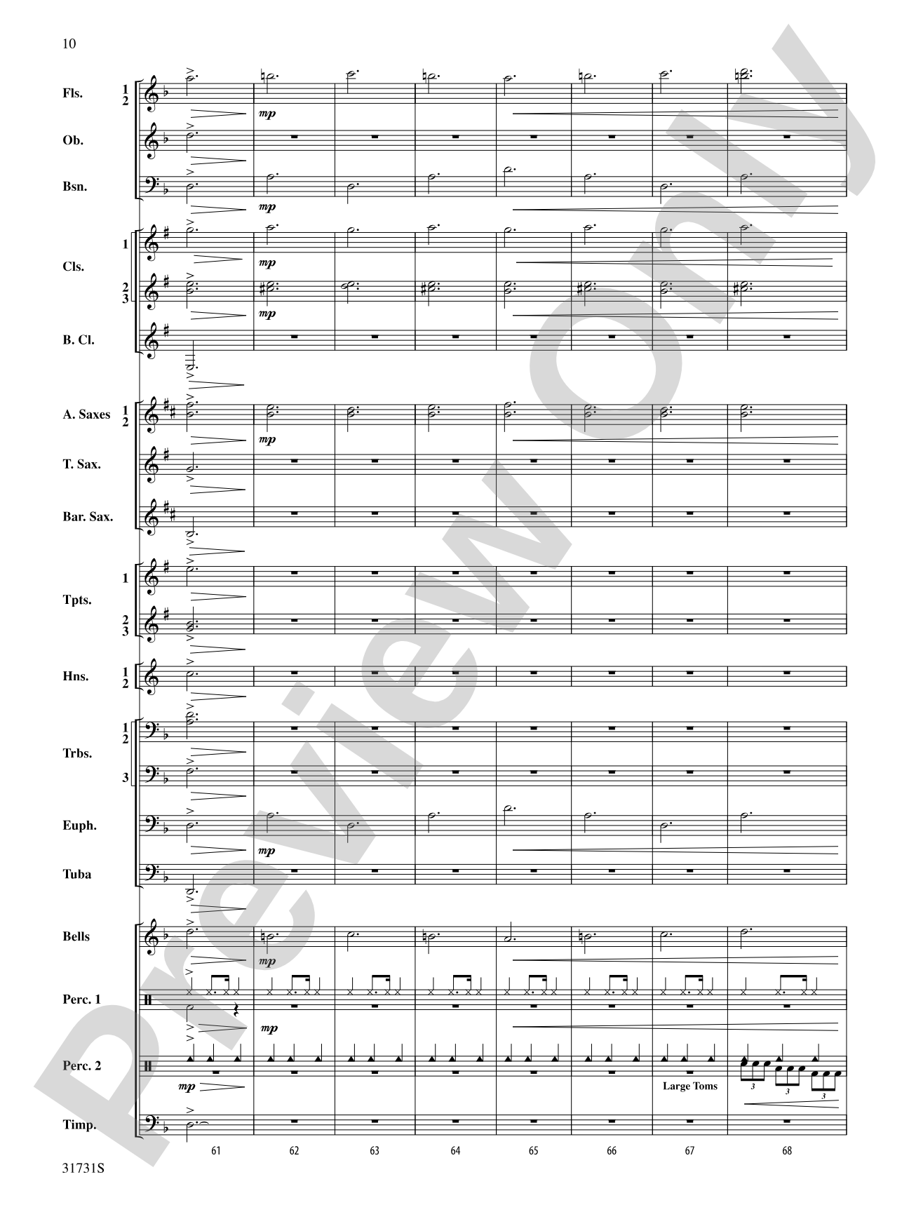 Bell Carol a la Big Band: Concert Band Conductor Score & Parts