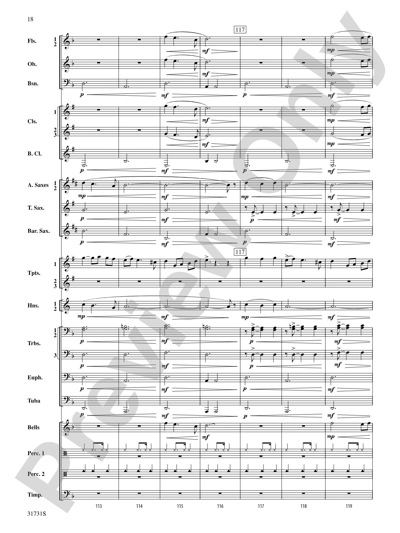 Bell Carol a la Big Band: Concert Band Conductor Score & Parts
