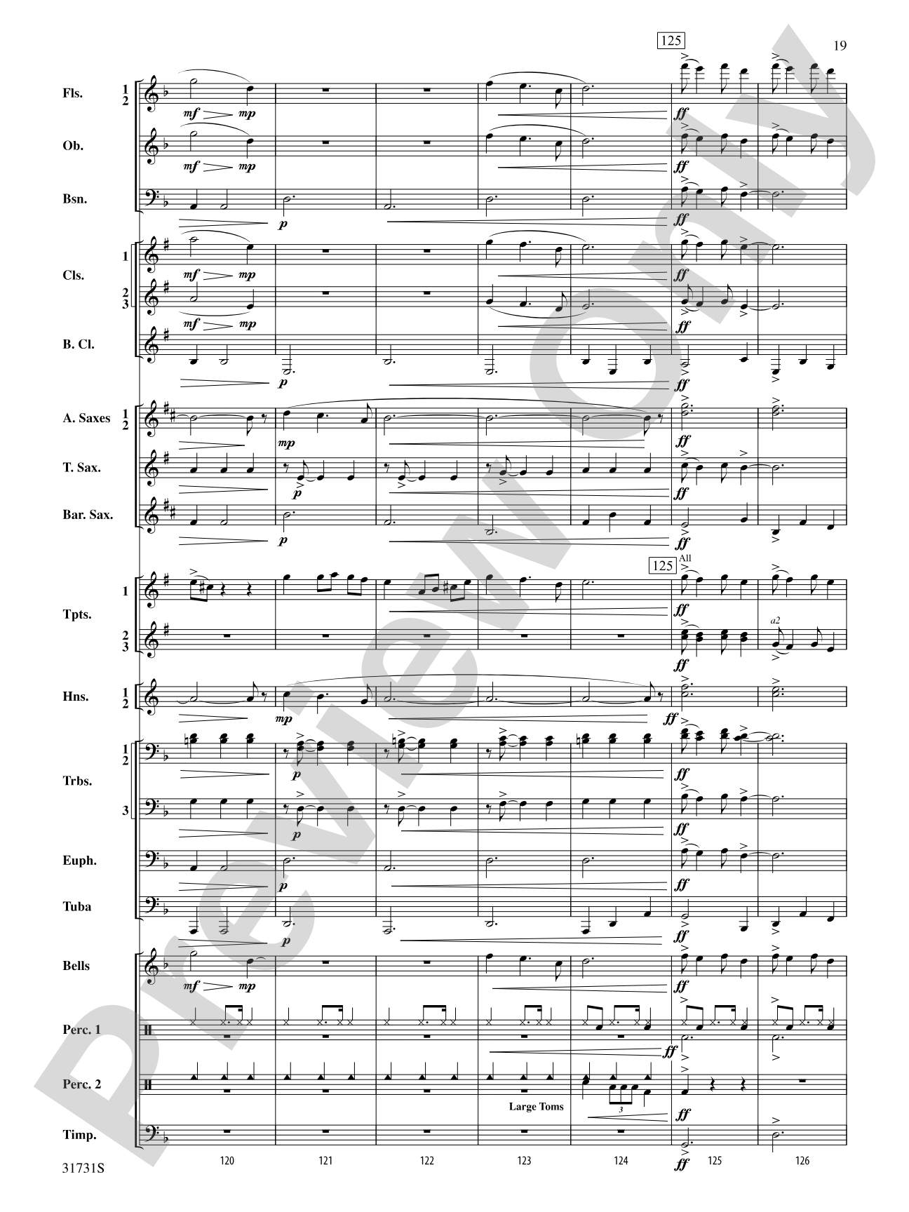 Bell Carol a la Big Band: Concert Band Conductor Score & Parts
